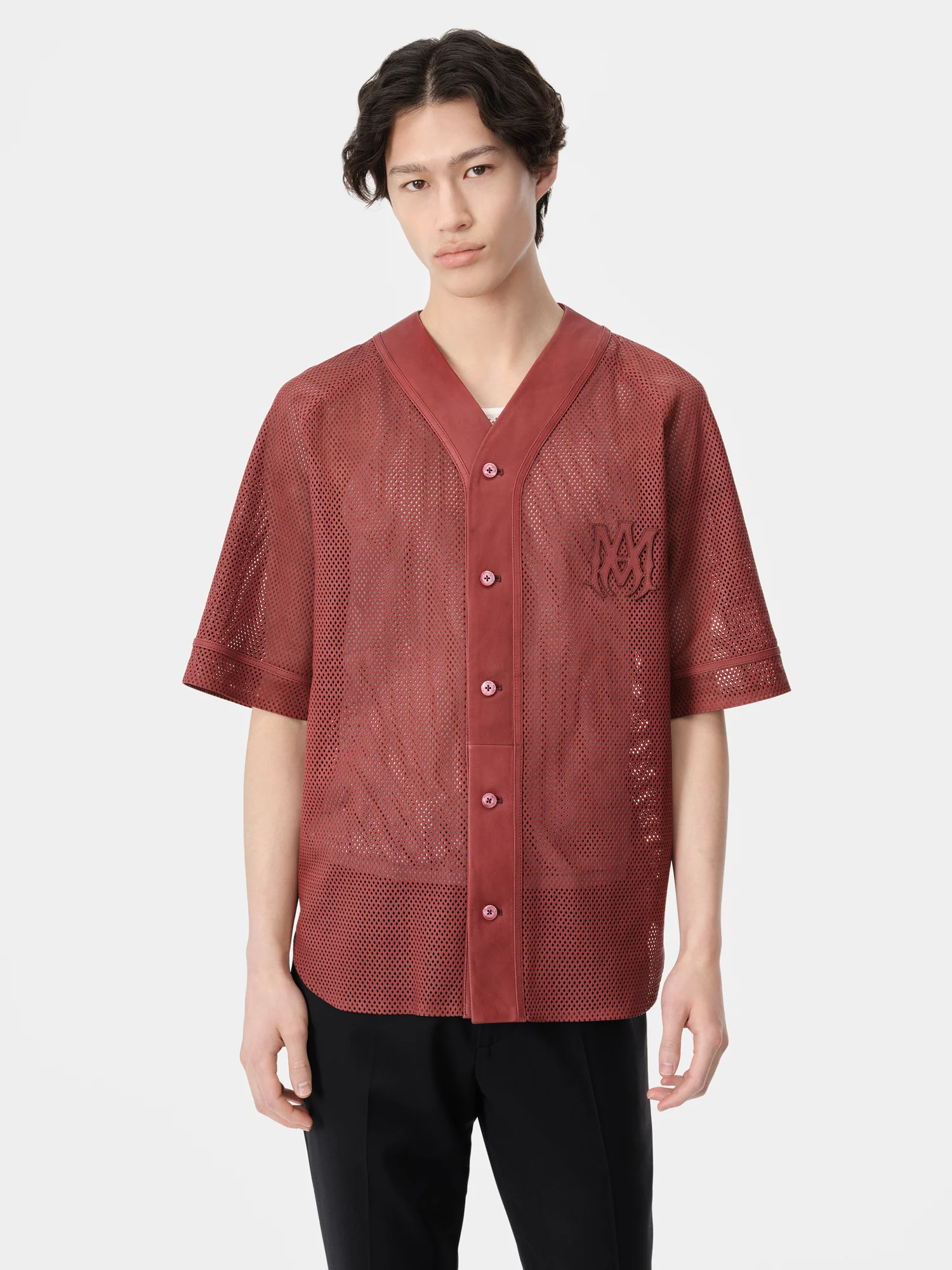 MA PERFORATED BASEBALL SHIRT - Sun Dried Tomato