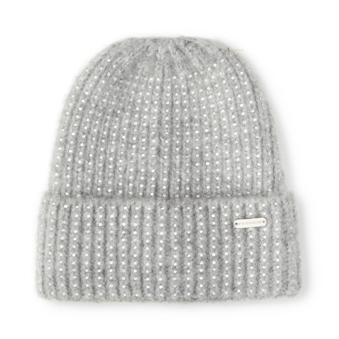 CRYSTAL WIDE CUFF BEANIE GREY