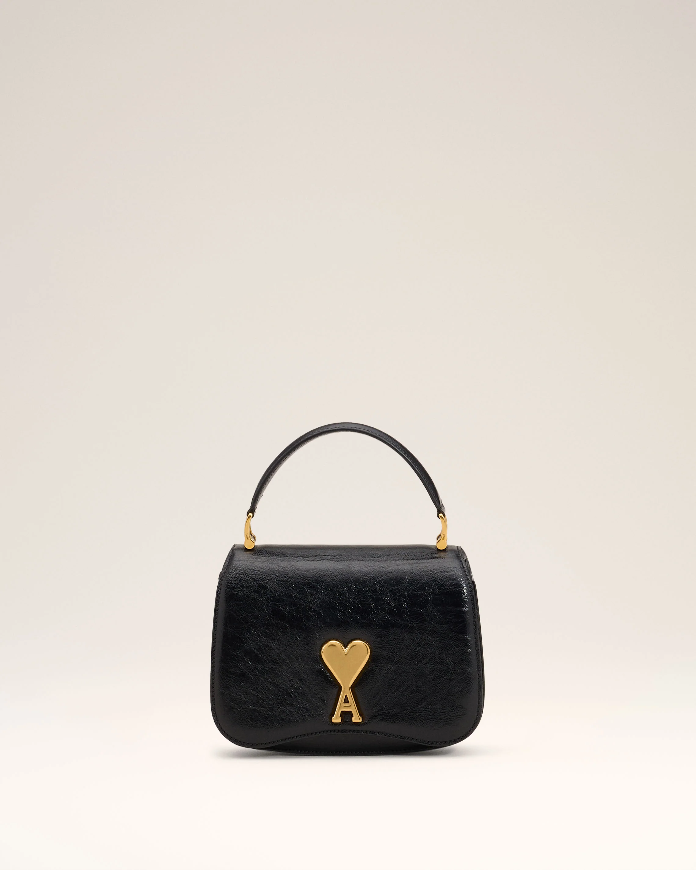 Black Leather Top Handle Paris Paris Bag