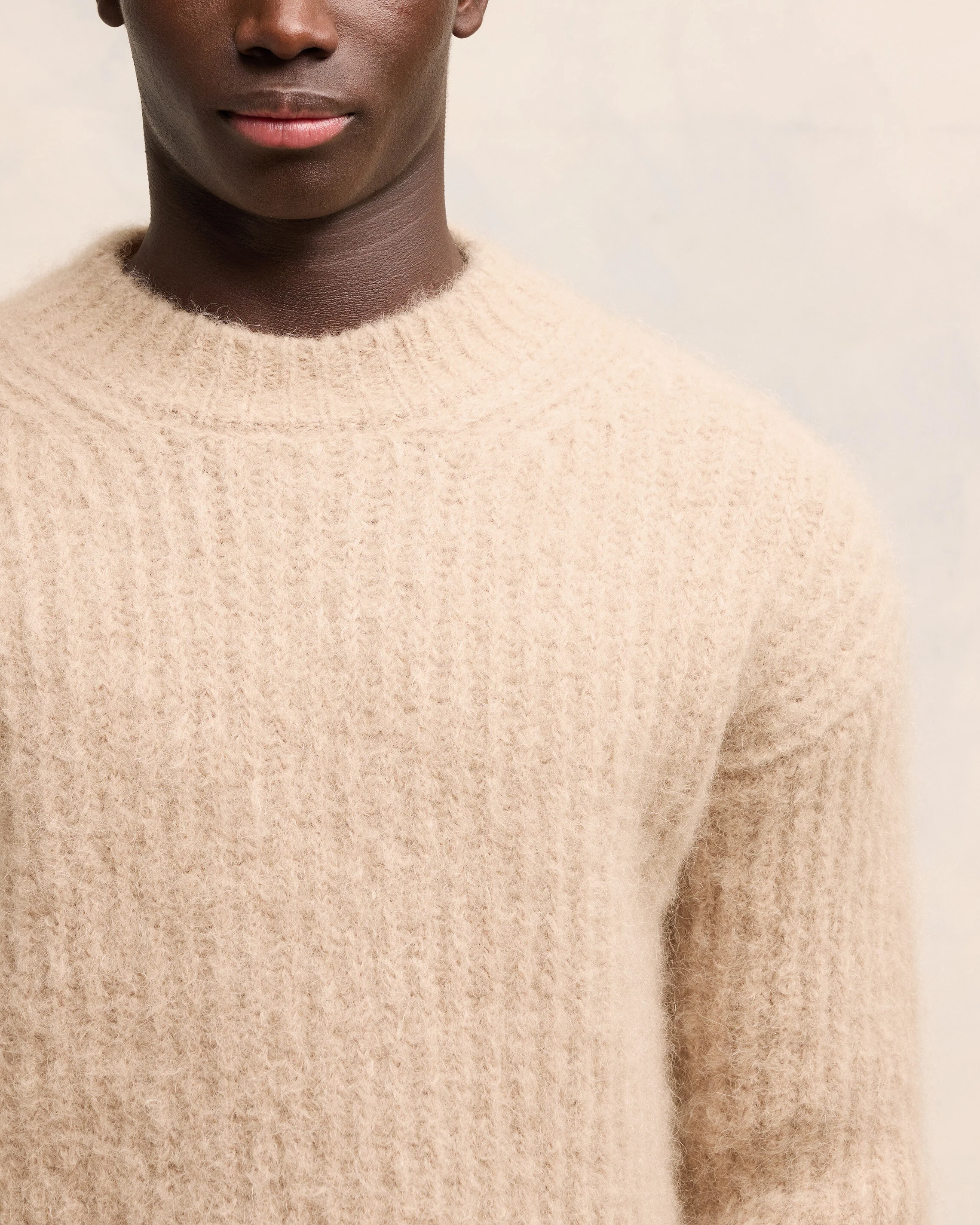 Alpaca Mohair Ribbed Sweater