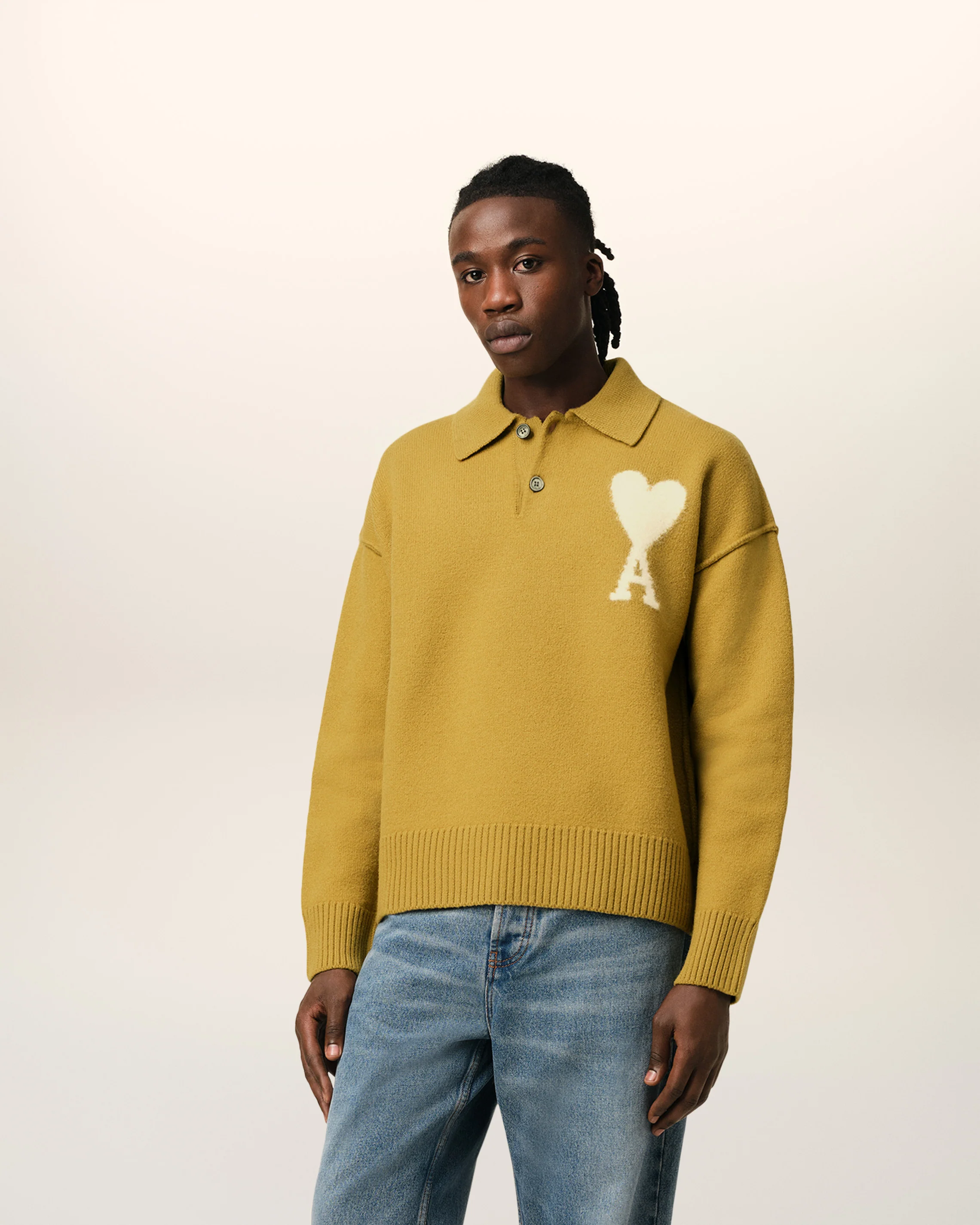 Mustard Wool Ami de Coeur Polo