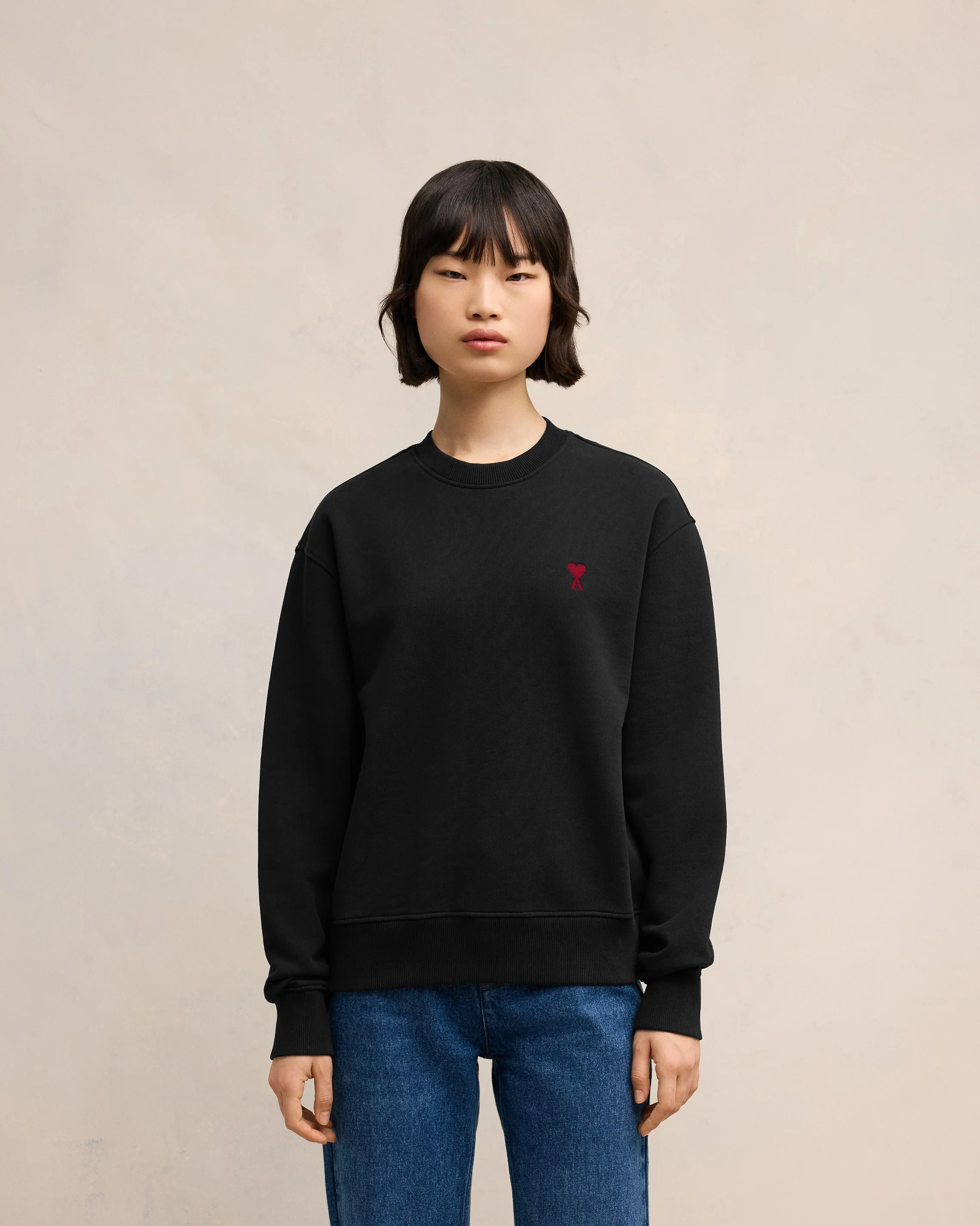 Black Cotton Ami de Coeur Sweatshirt