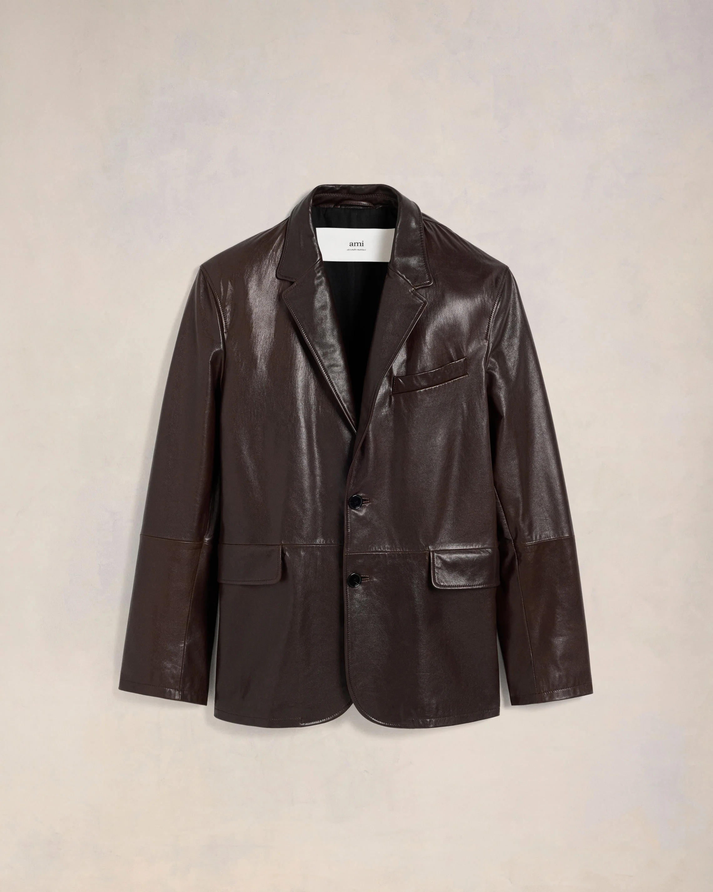 Leather Two Buttons Jacket