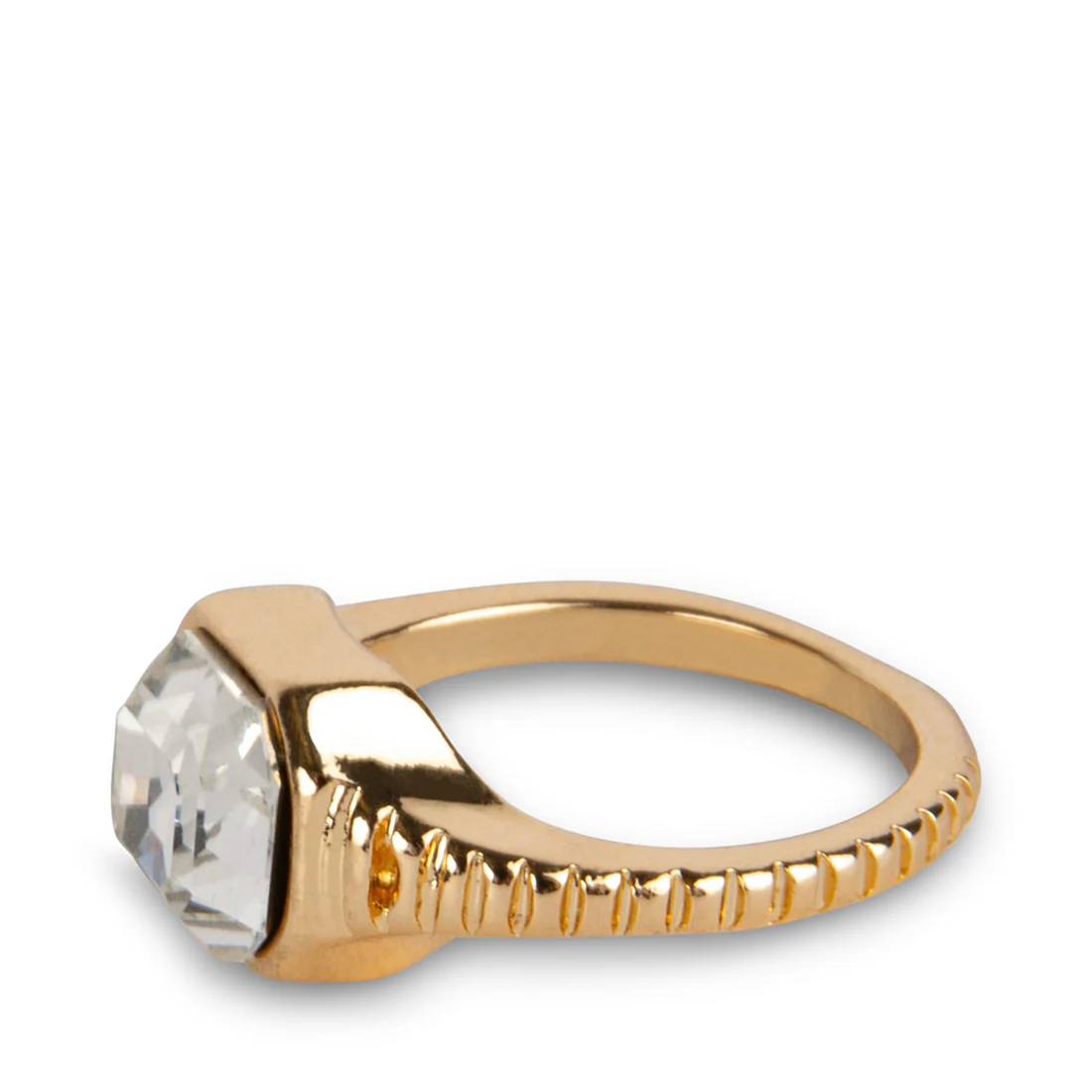 CLEAR STONE RING GOLD