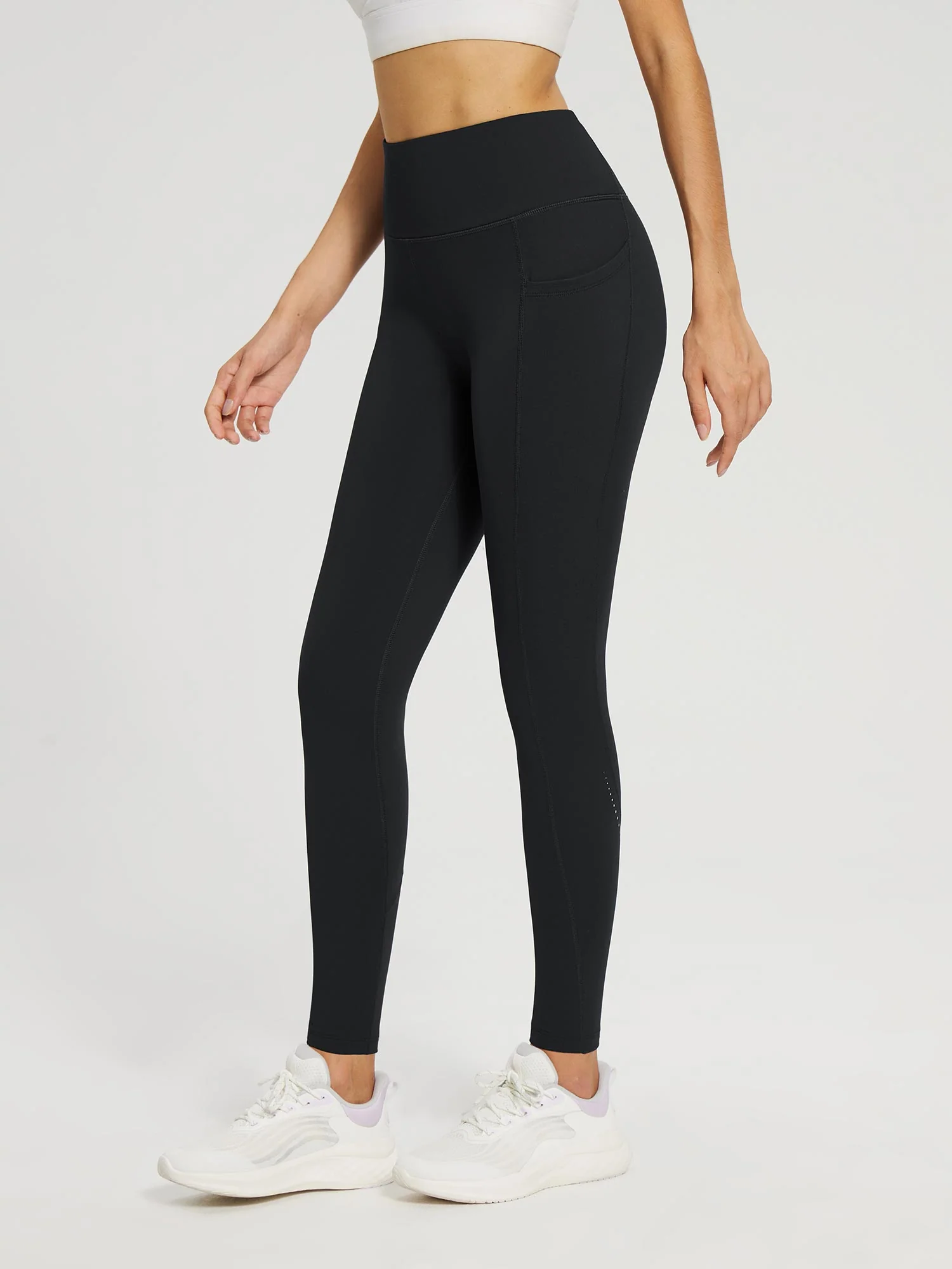 Laureate Zipper Pockets Fleece Lined Leggings