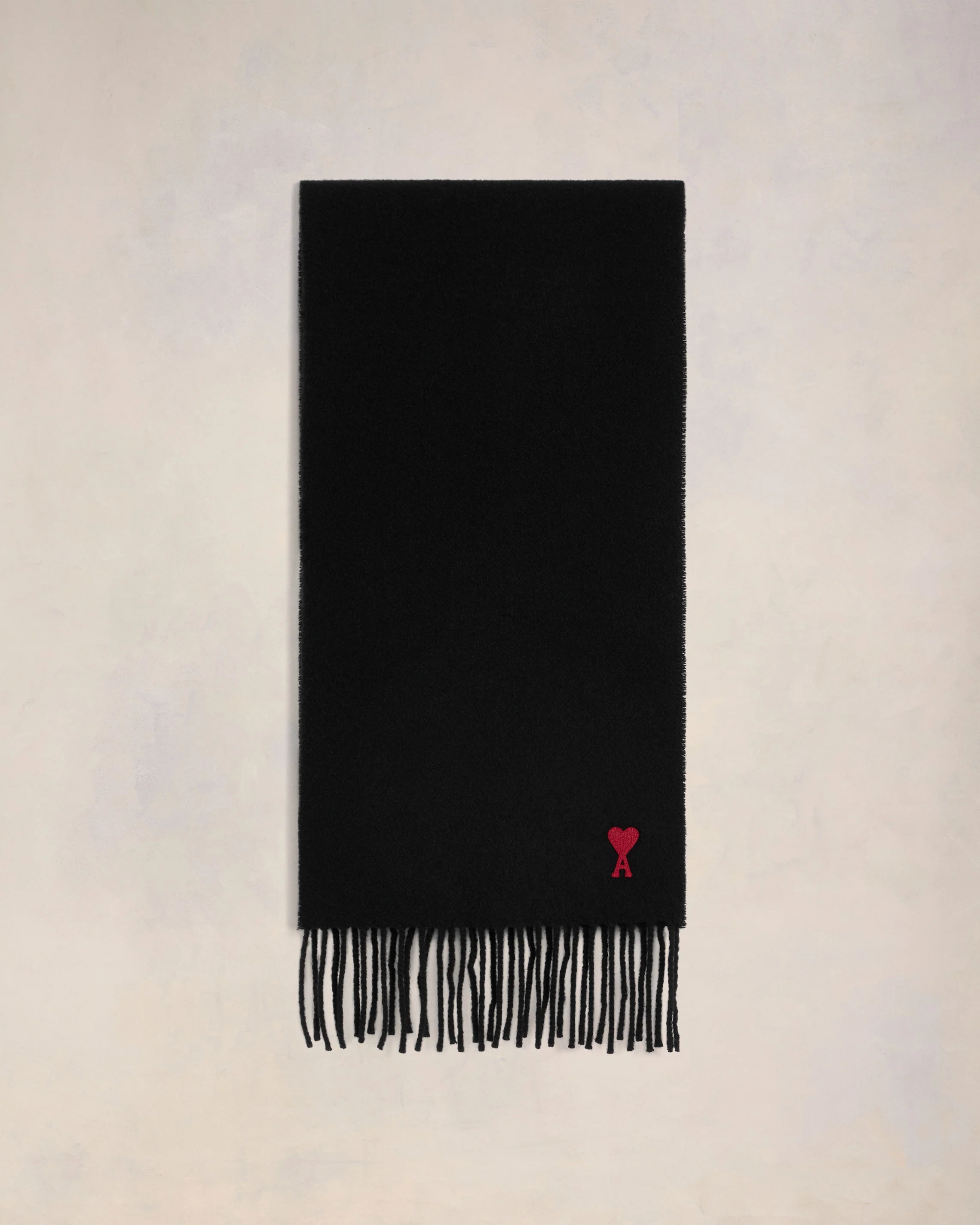 Black Wool Ami de Coeur Scarf