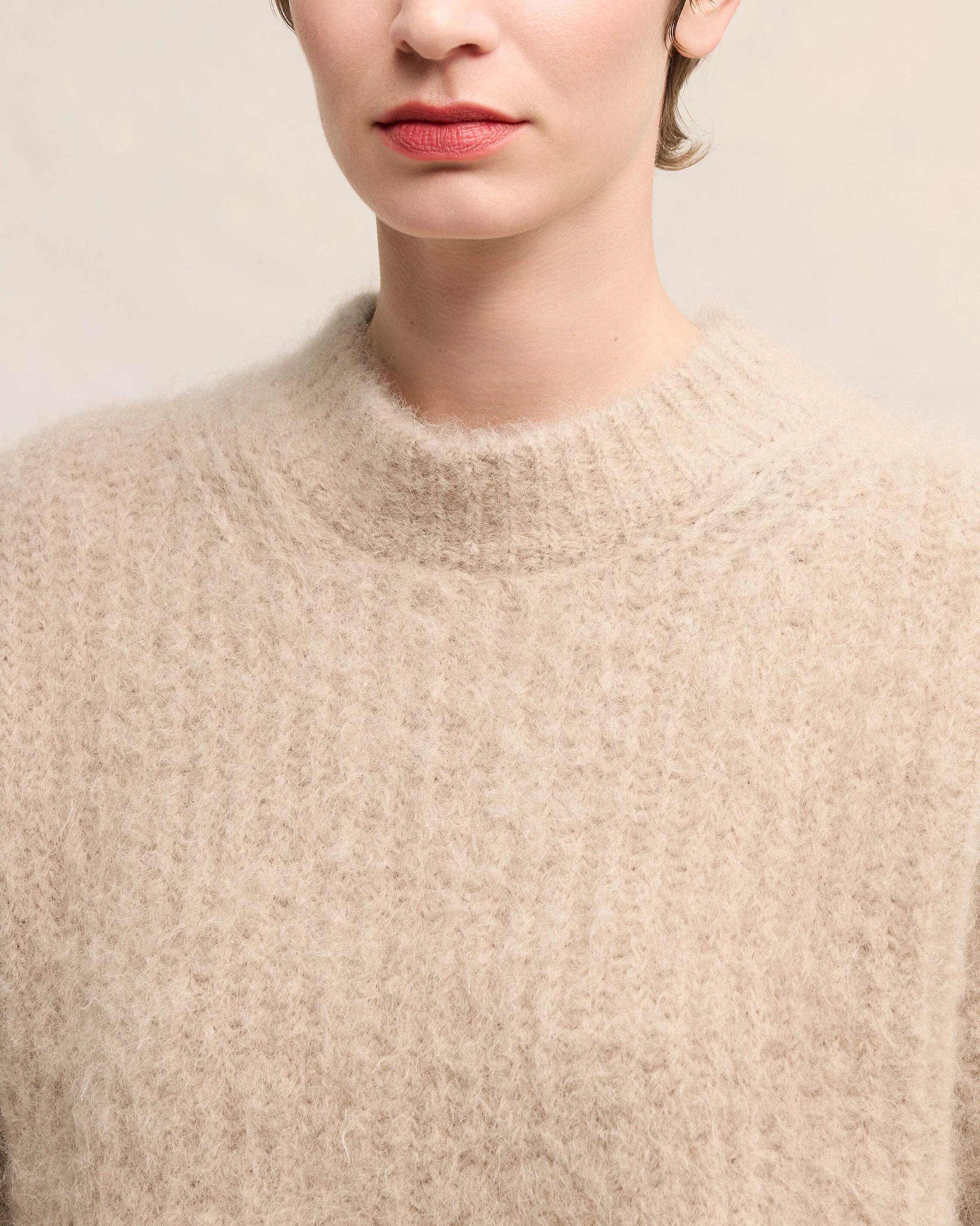 Alpaca Mohair Ribbed Sweater