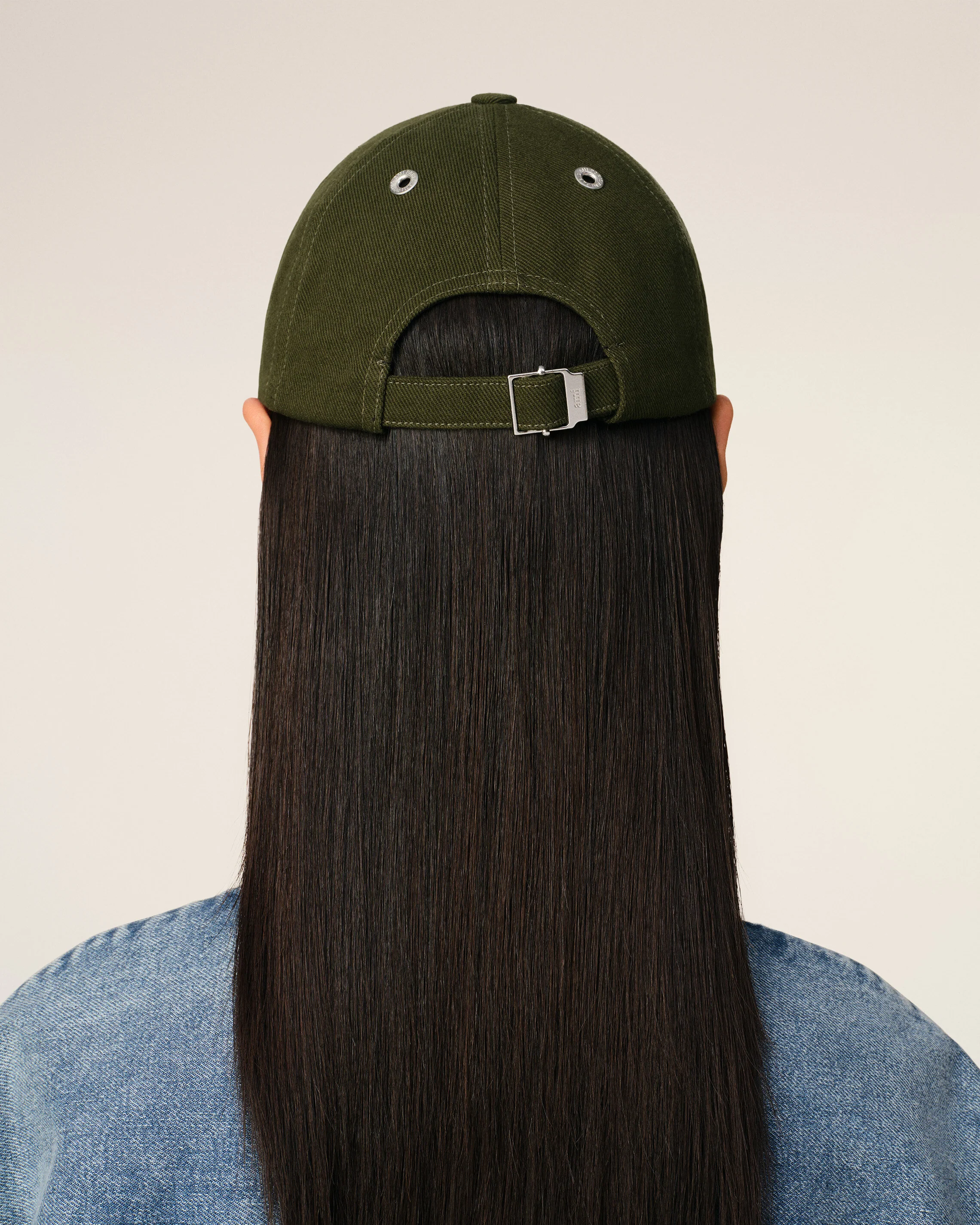 Green Cotton Embossed Ami de Coeur Cap