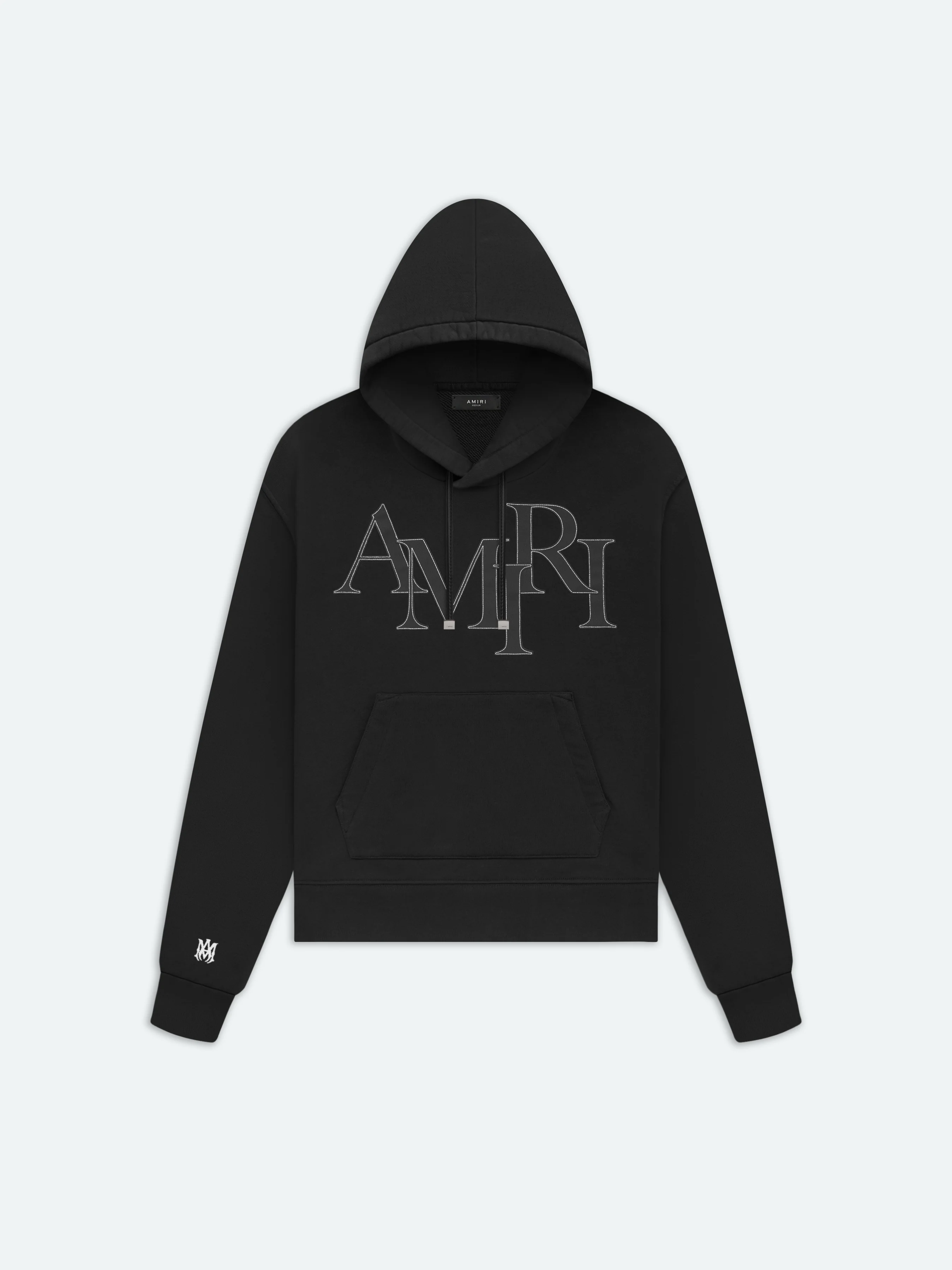 AMIRI STAGGERED LOGO HOODIE - Black