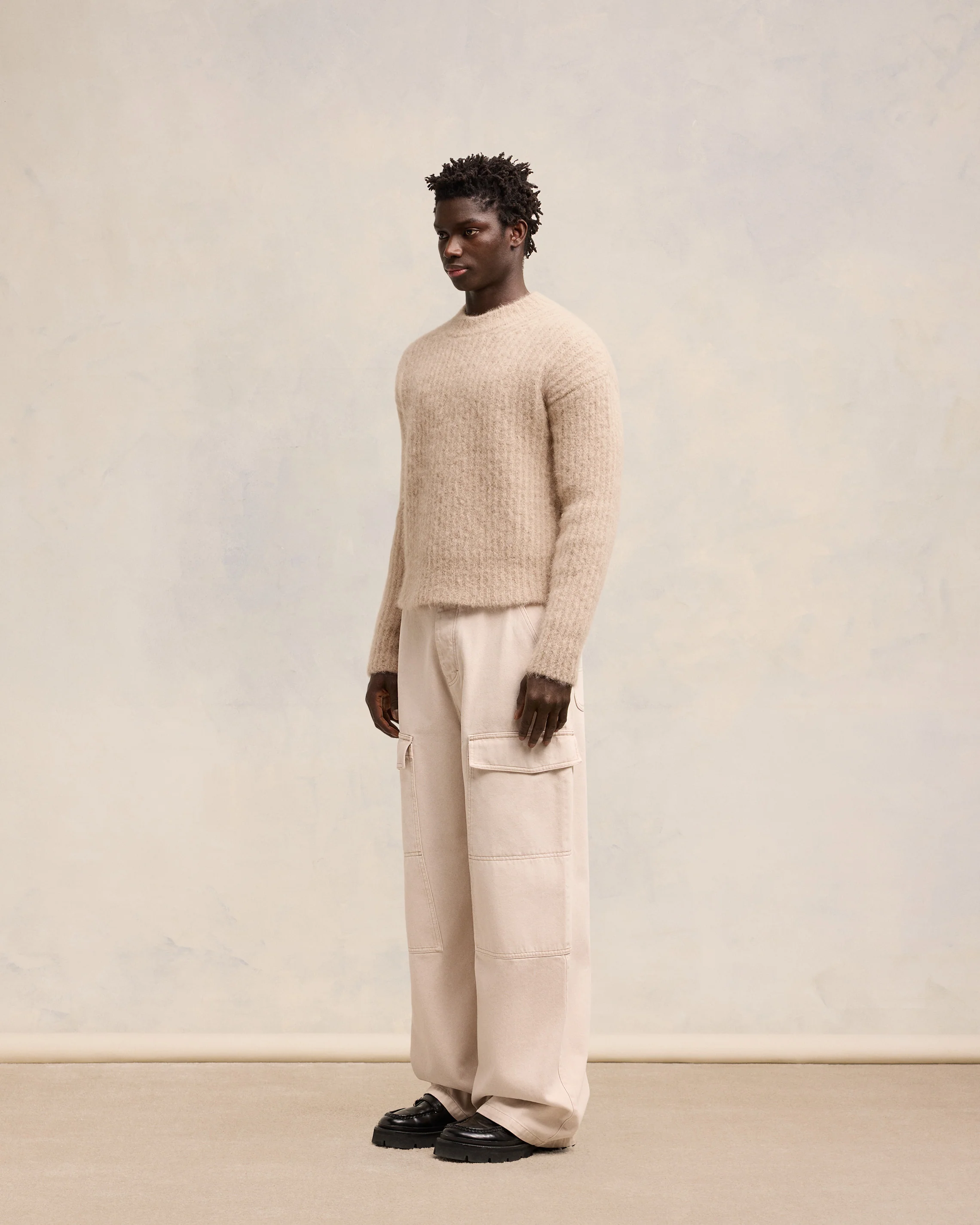 Alpaca Mohair Ribbed Sweater