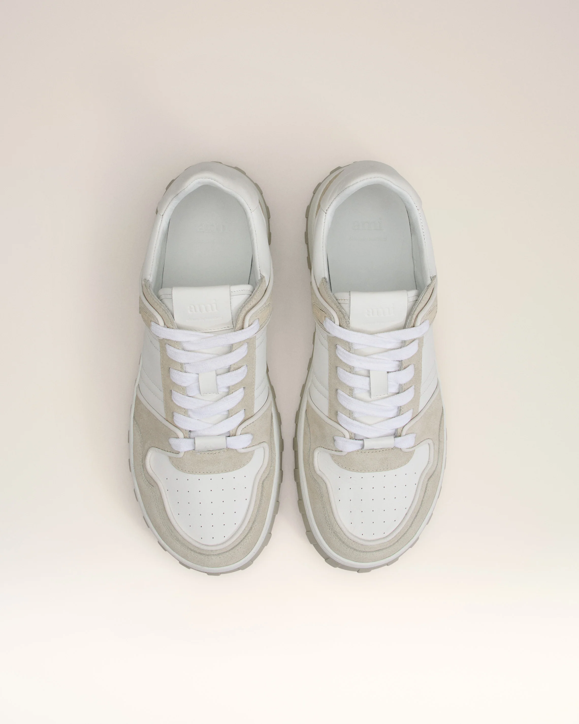 Grey Leather Low Top Walk Sneakers