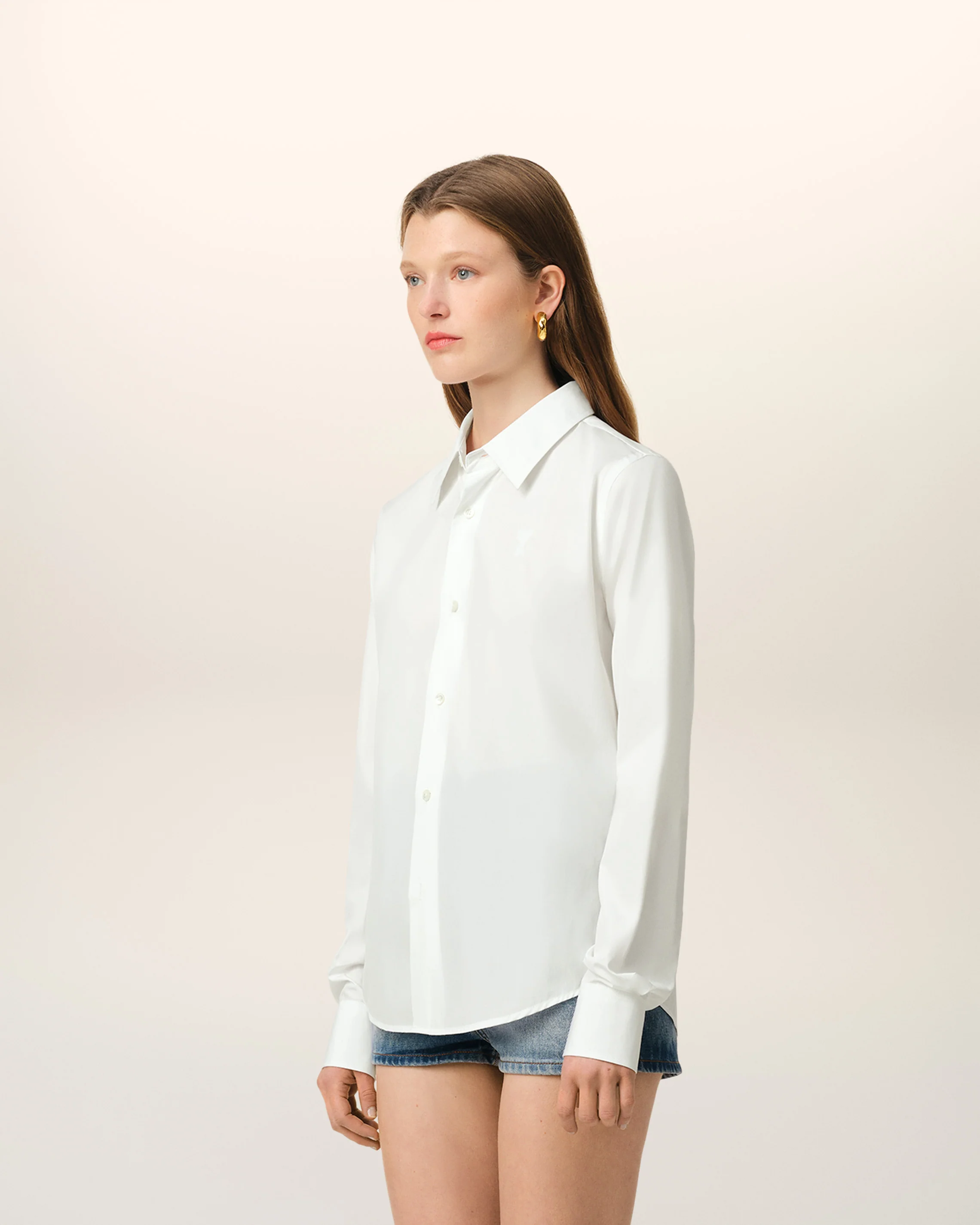 White Cotton Ami de Coeur Classic Shirt
