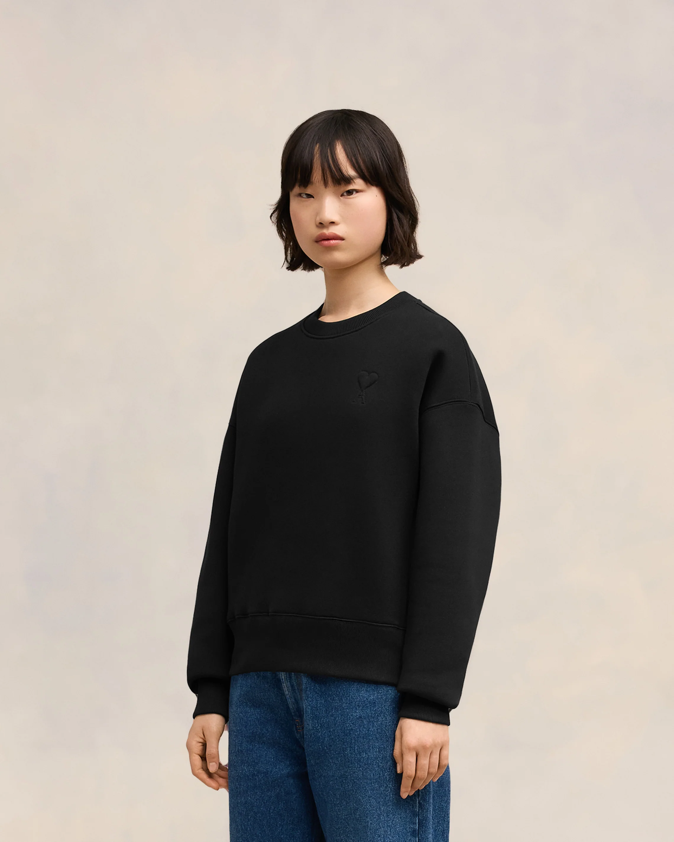 Black Cotton Ami de Coeur Sweatshirt