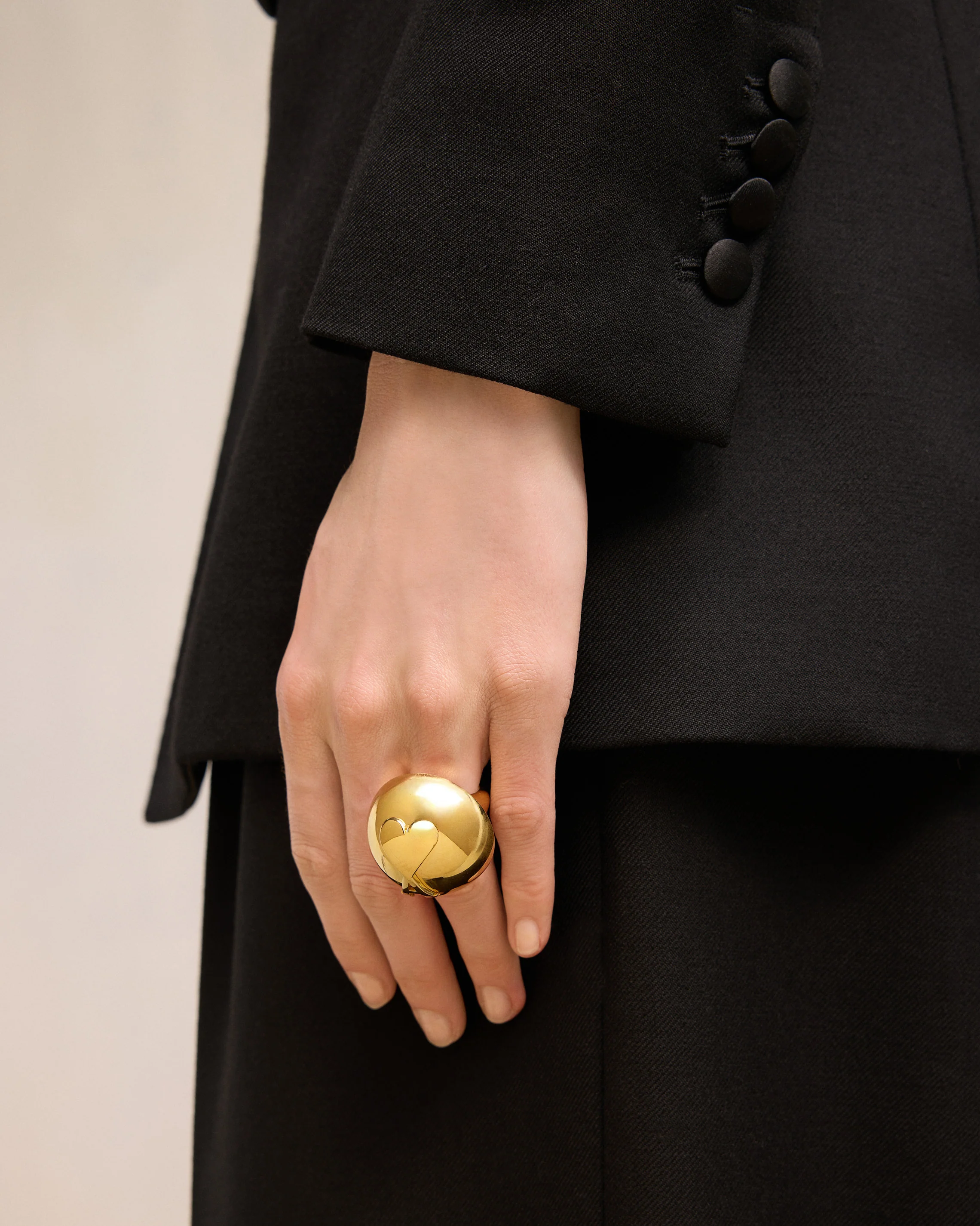 Domed Ami de Coeur Ring