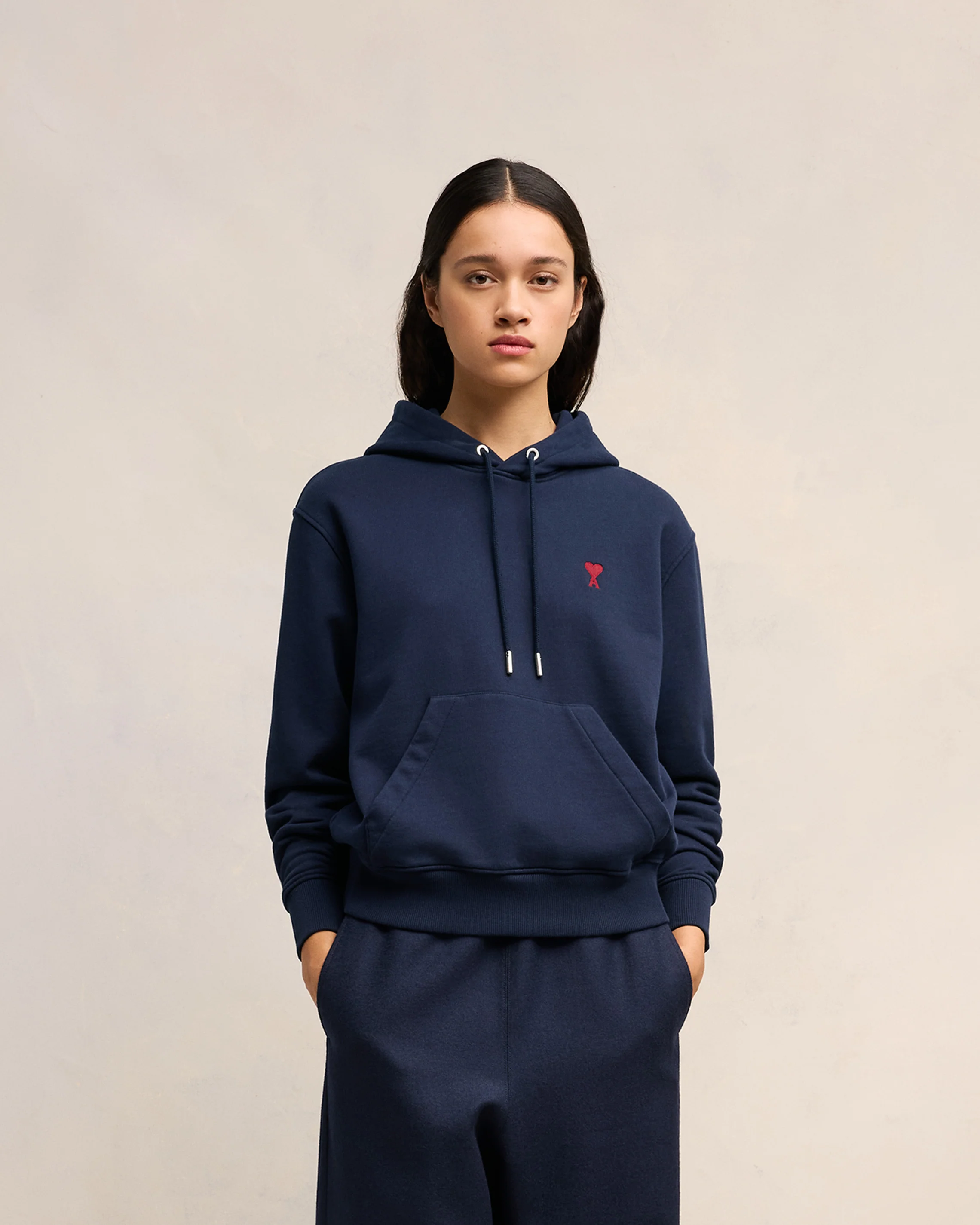 Navy Cotton Ami de Coeur Hoodie