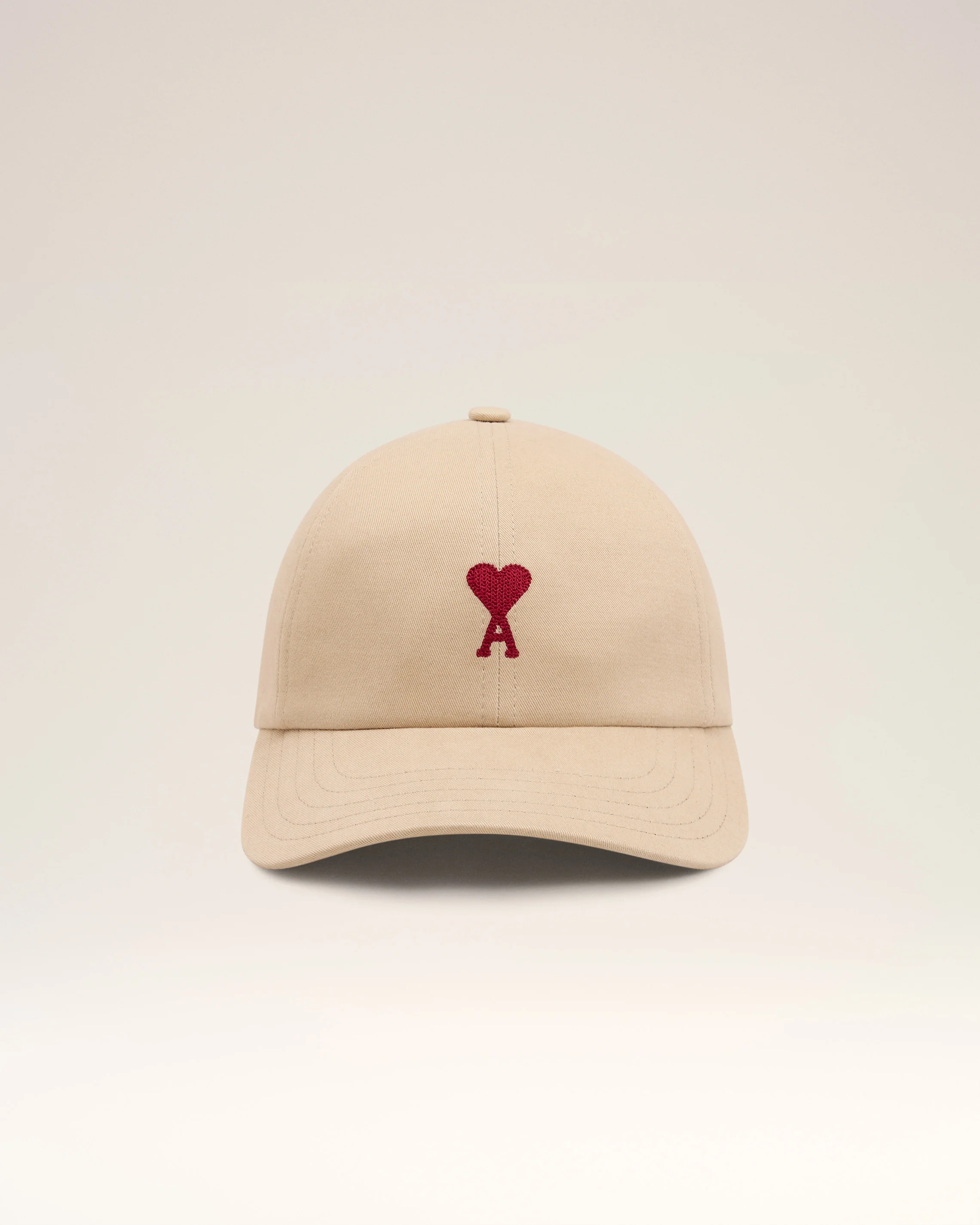Beige Cotton Ami de Coeur Embroidery Cap