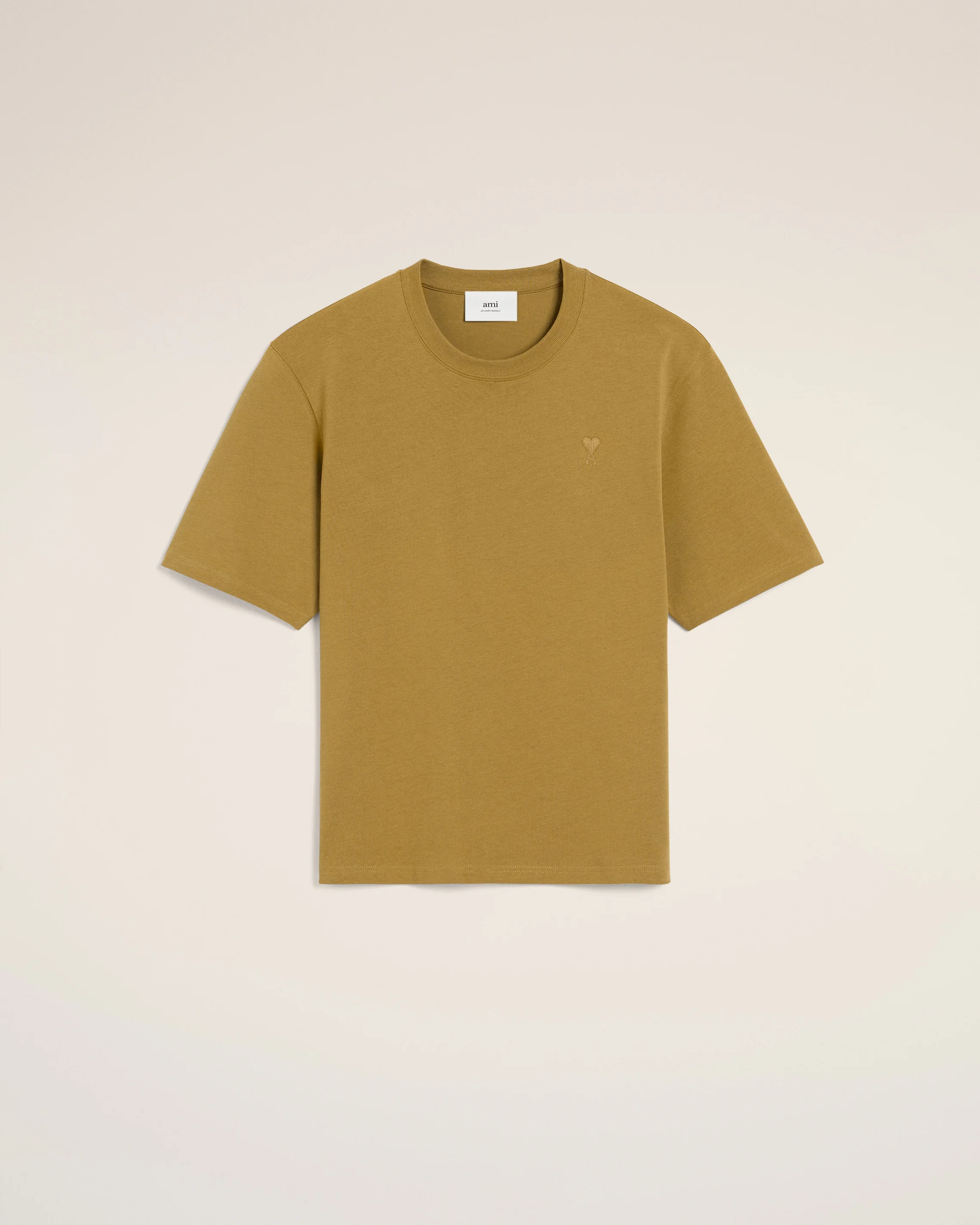 Mustard Cotton Tonal Ami de Coeur T-Shirt