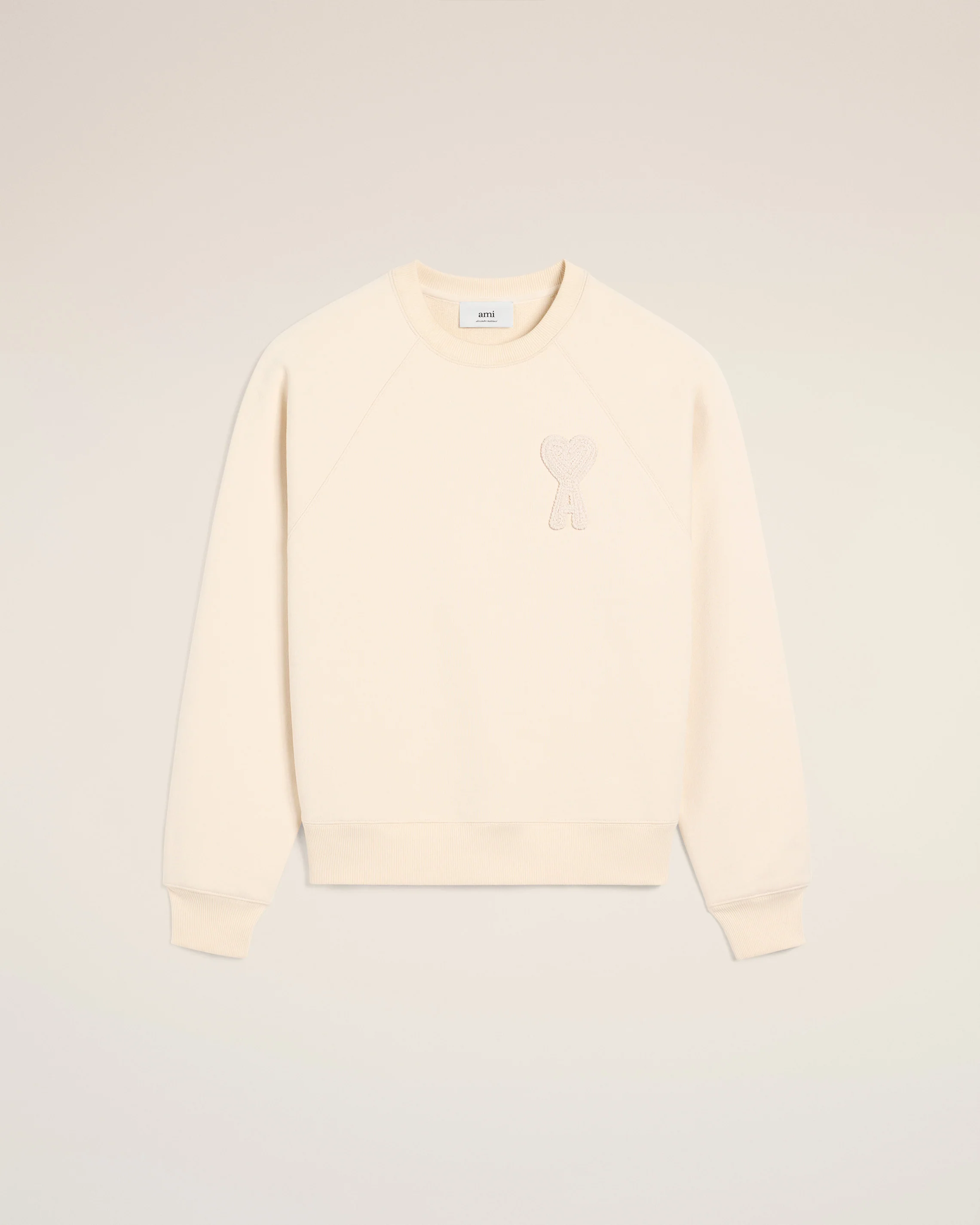 Beige Cotton Ami de Coeur Patch Sweatshirt