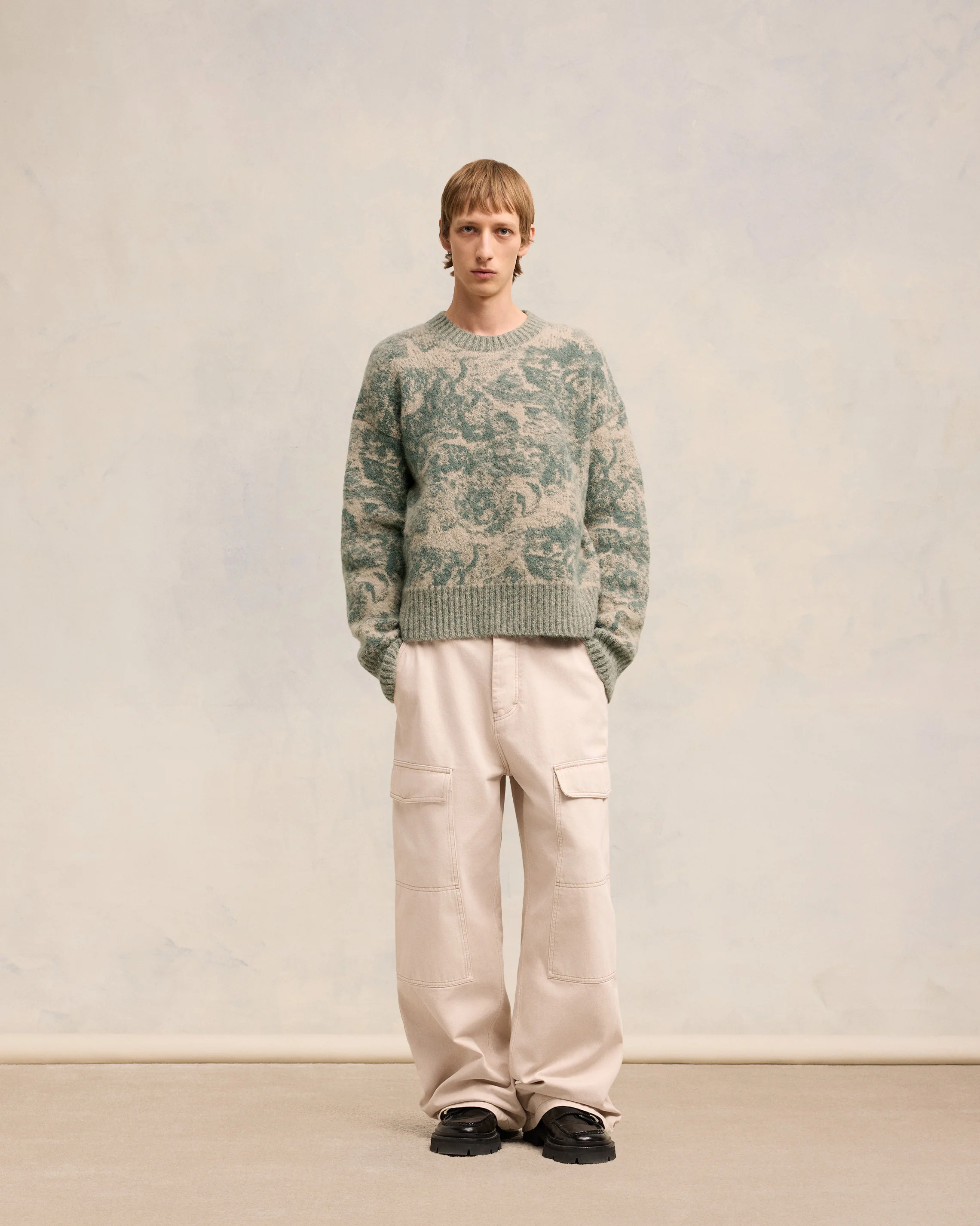 Alpaca Mohair Jacquard Crewneck