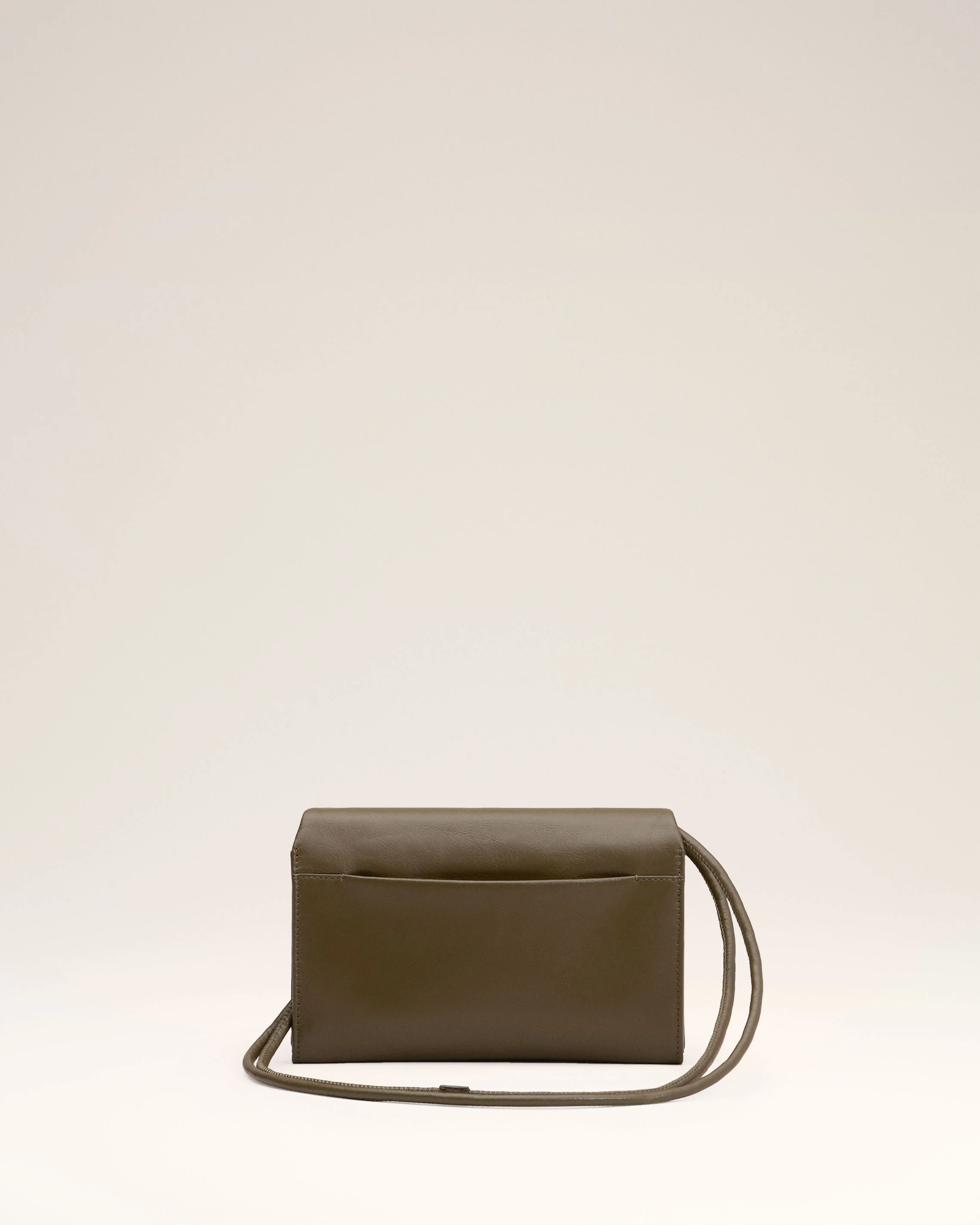 Khaki Leather Voulez-Vous Wallet Strap