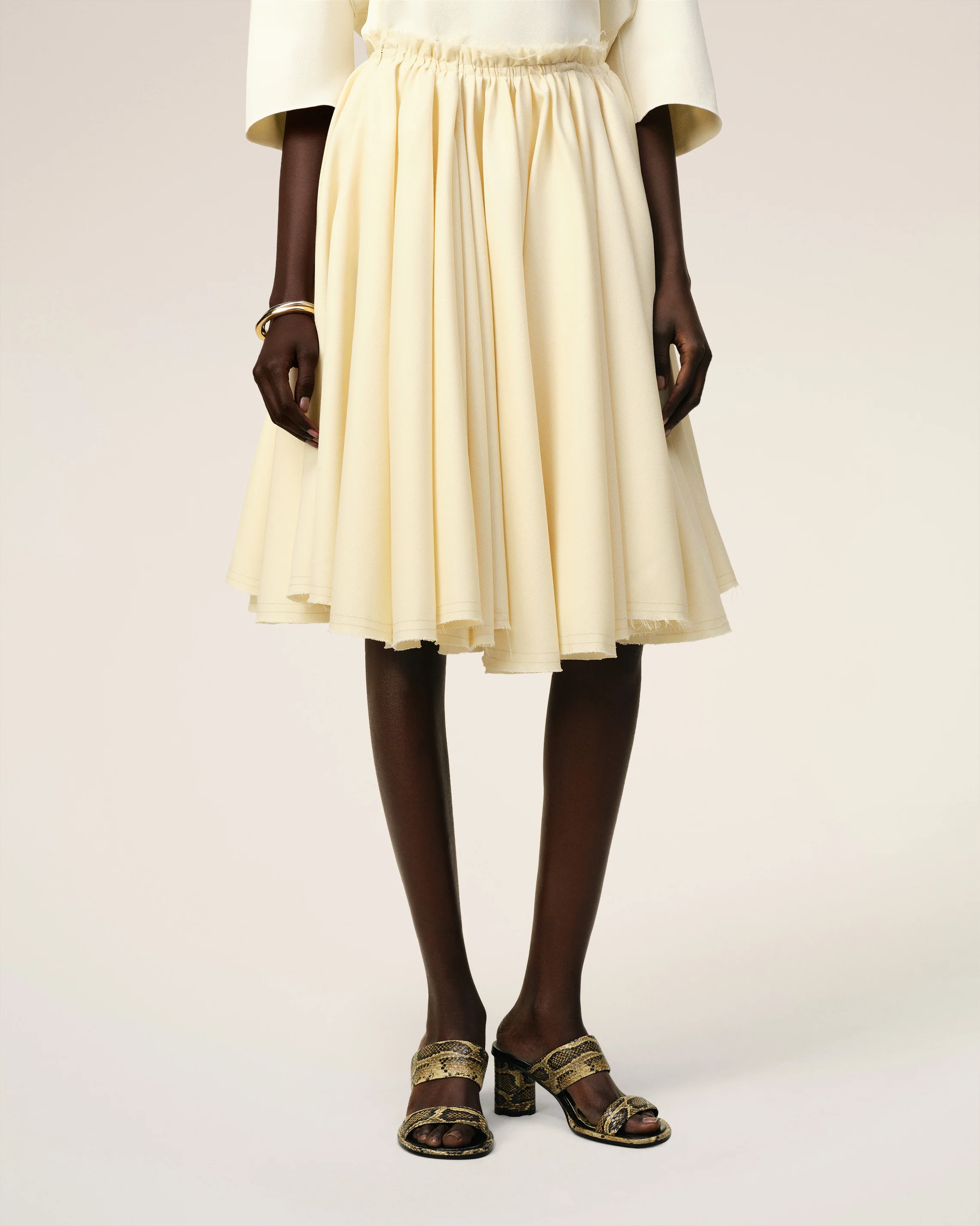 Beige Leather Piano Sandals