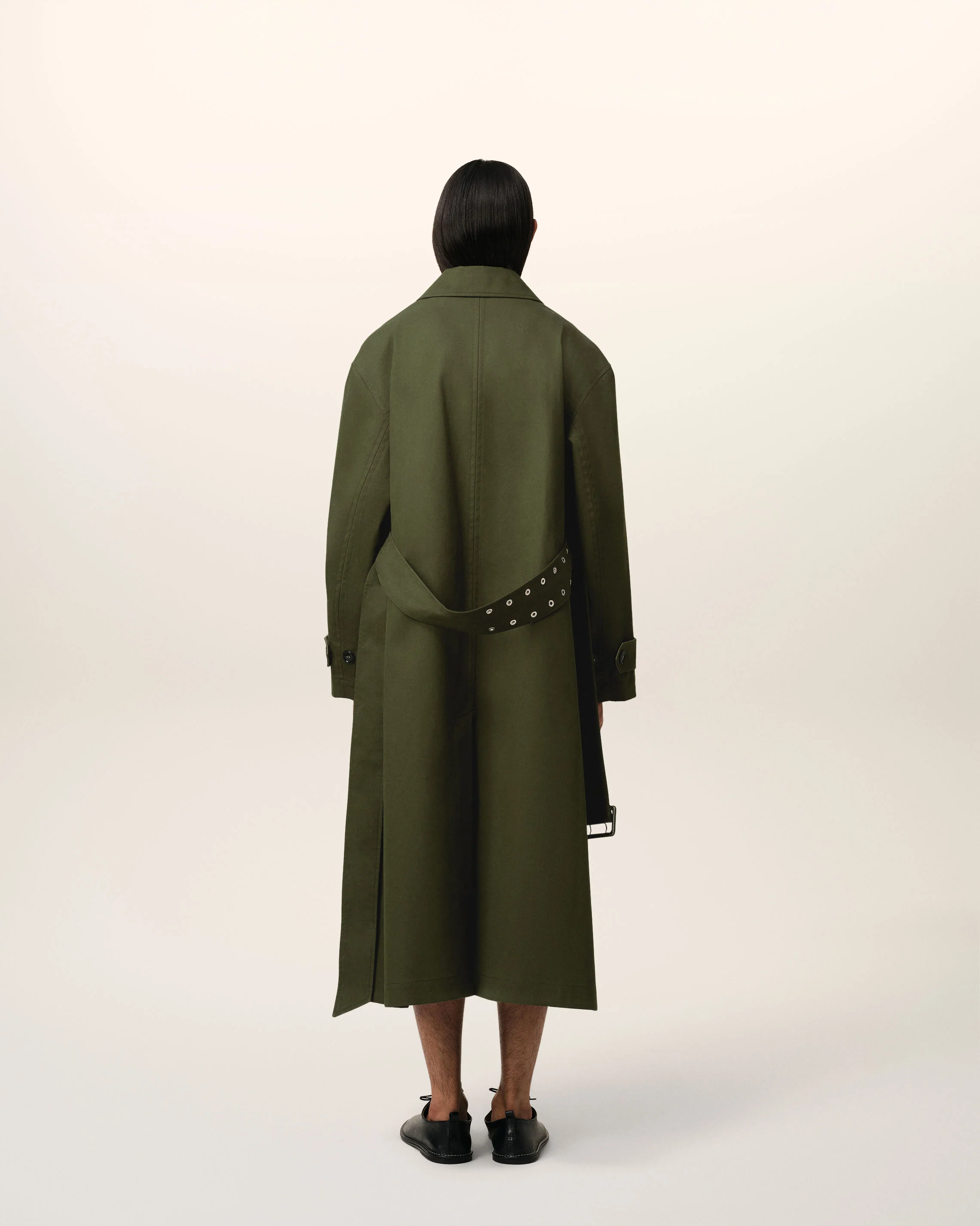 Green Cotton Belted Mac
