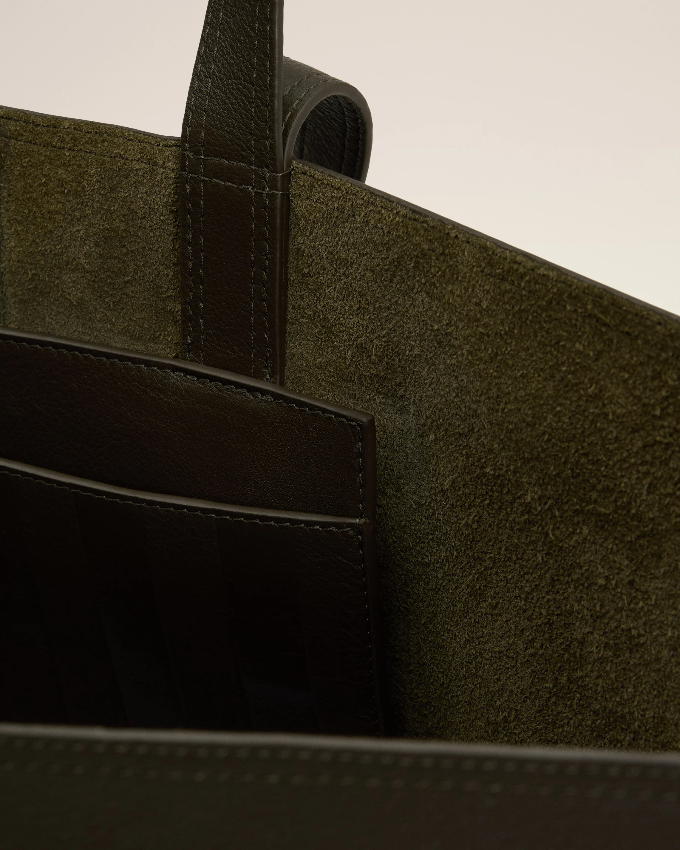 Green Leather Midi Tote Bag