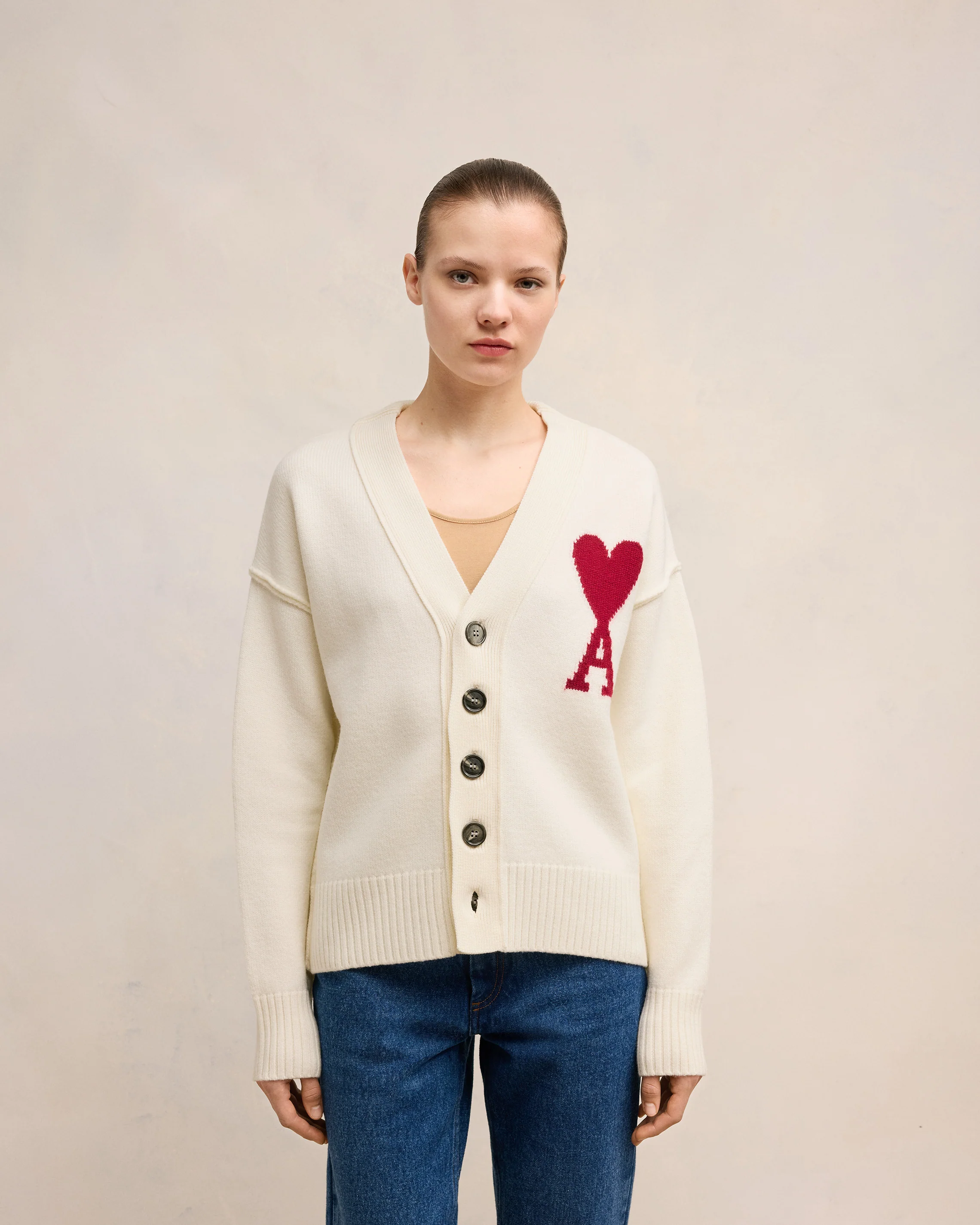 White Wool Ami de Coeur Cardigan