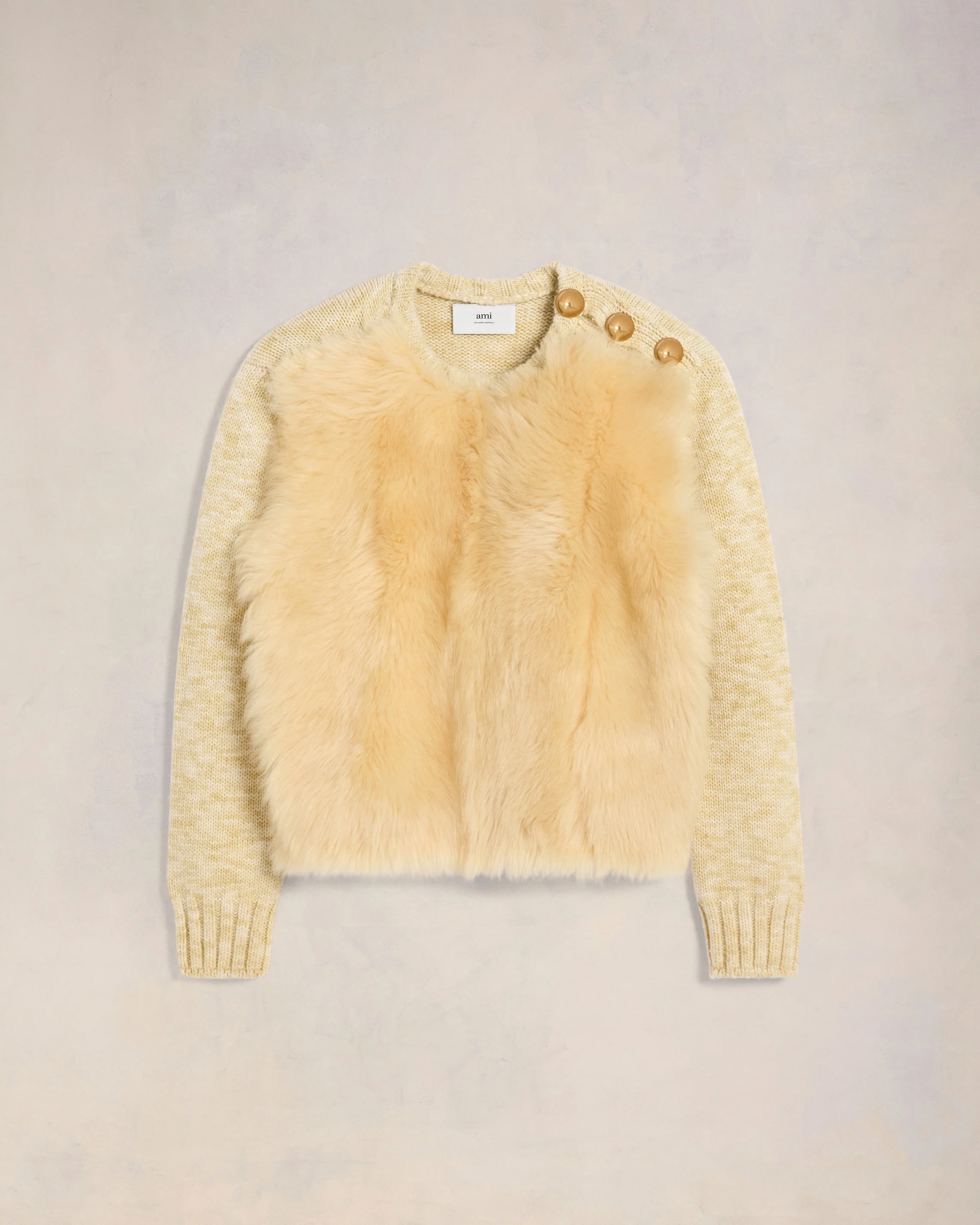 Shearling Crew Neck Sweater