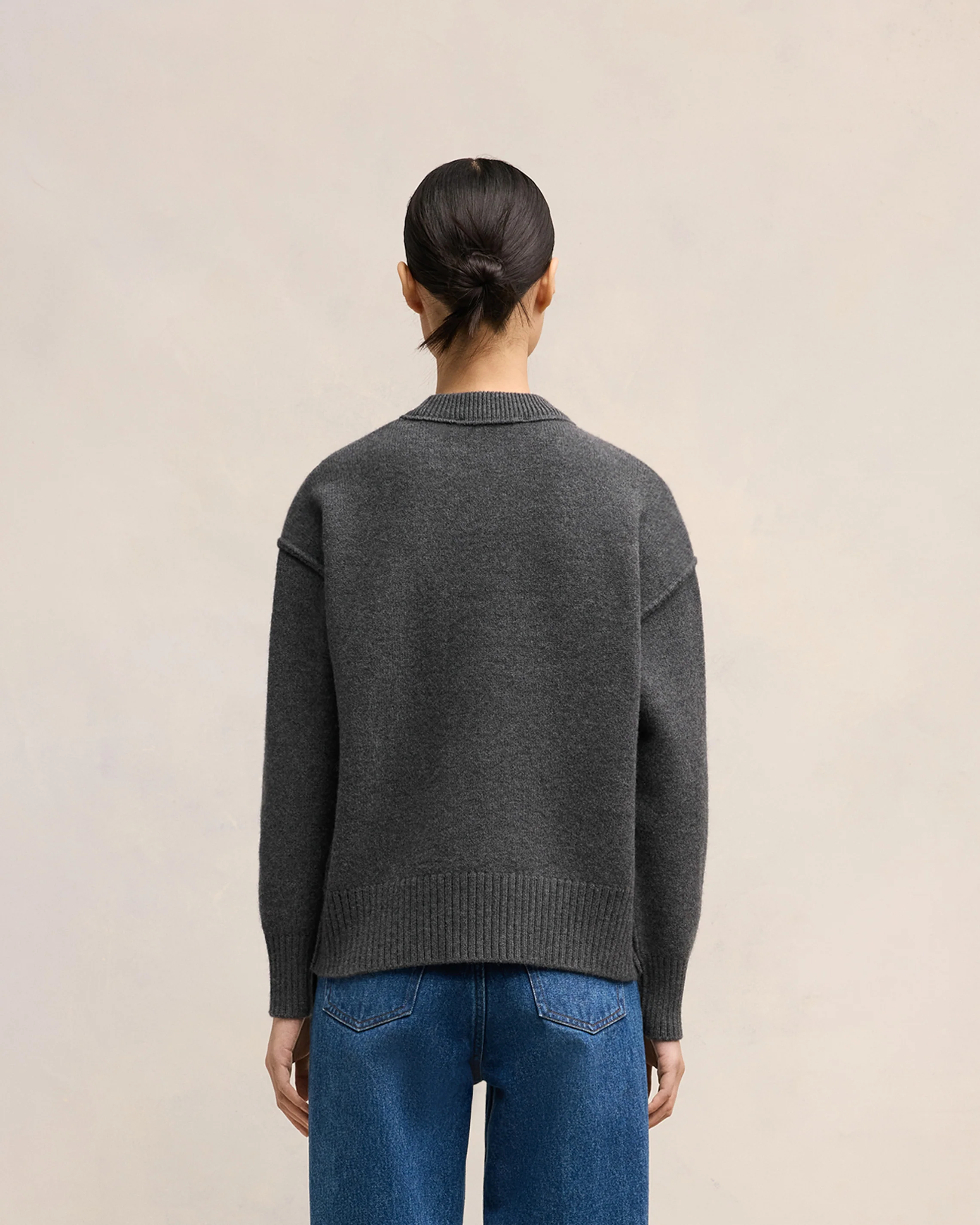 Grey Wool Ami de Coeur Sweater