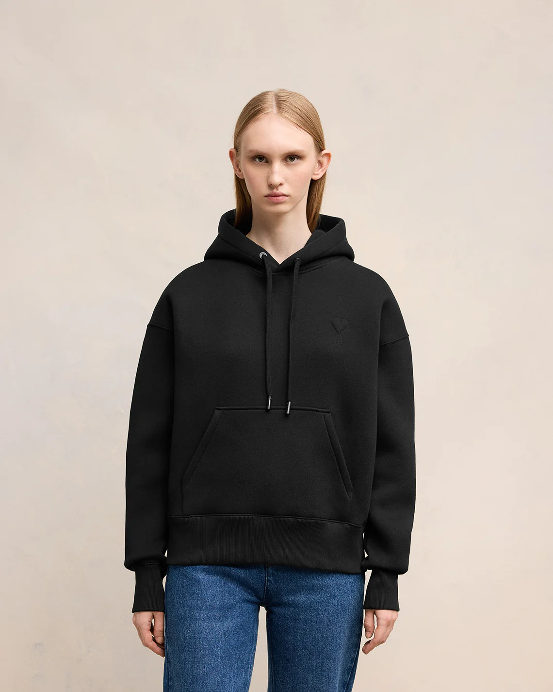 Black Cotton Ami de Coeur Hoodie