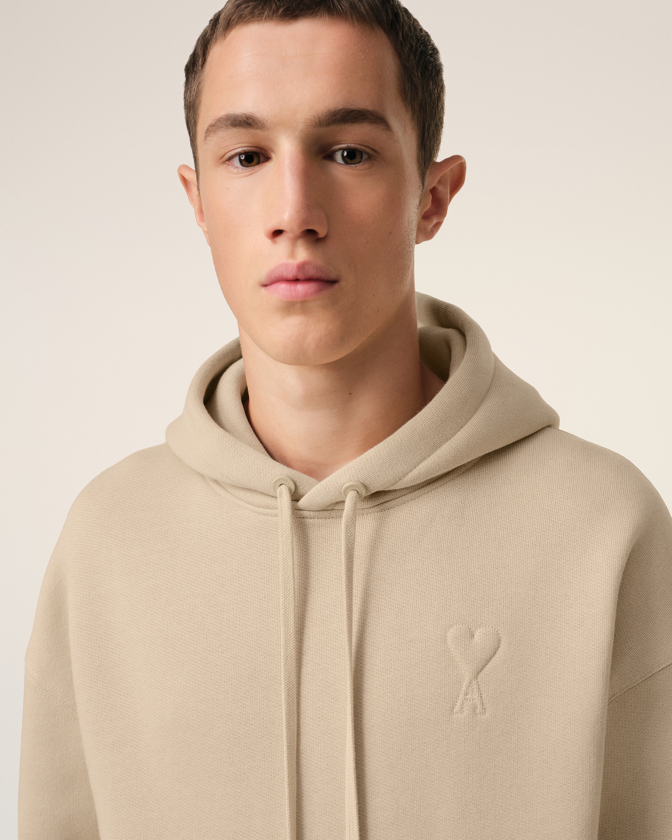 Beige Cotton Ami de Coeur Hoodie