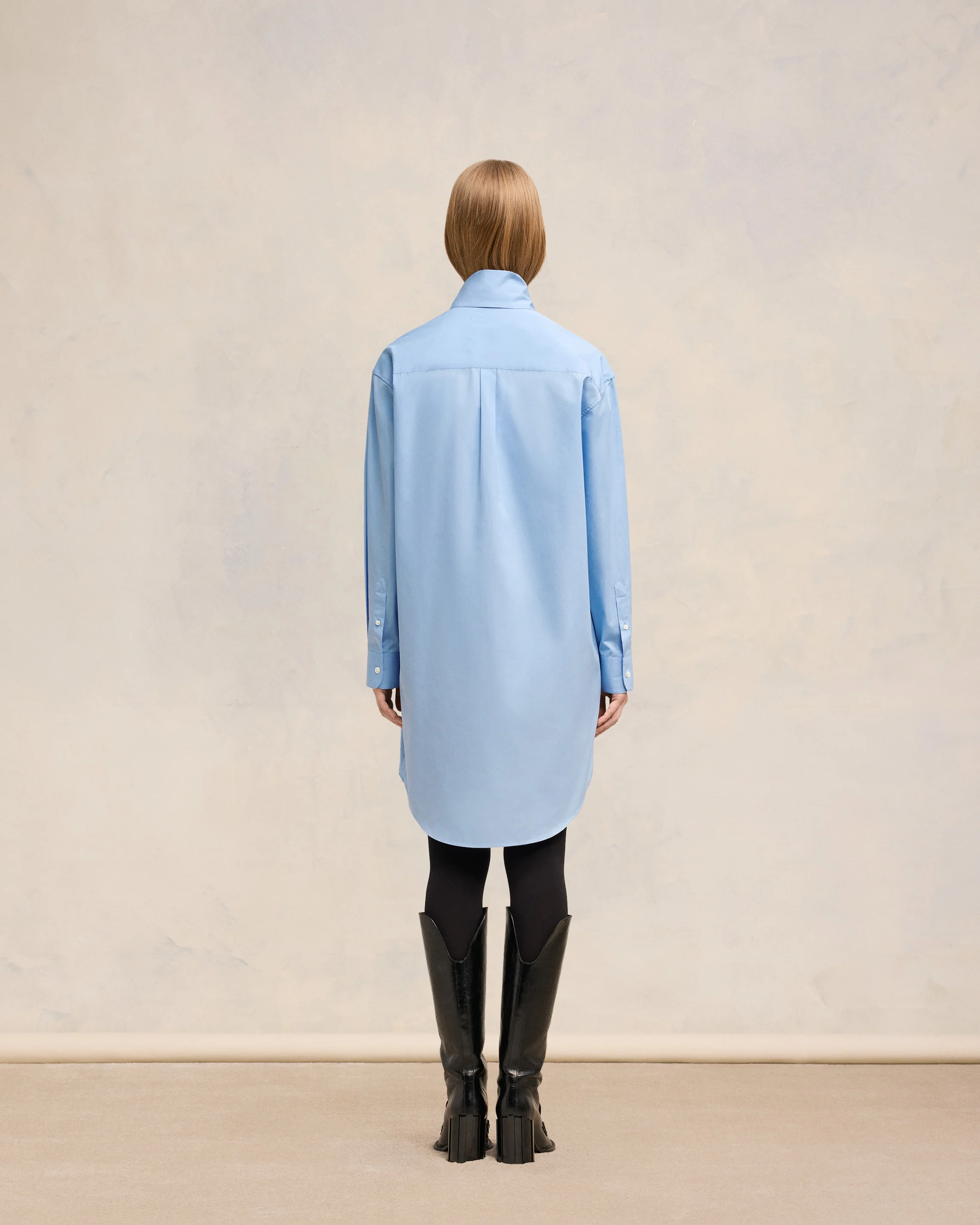 Scarf Collar Shirt Dress