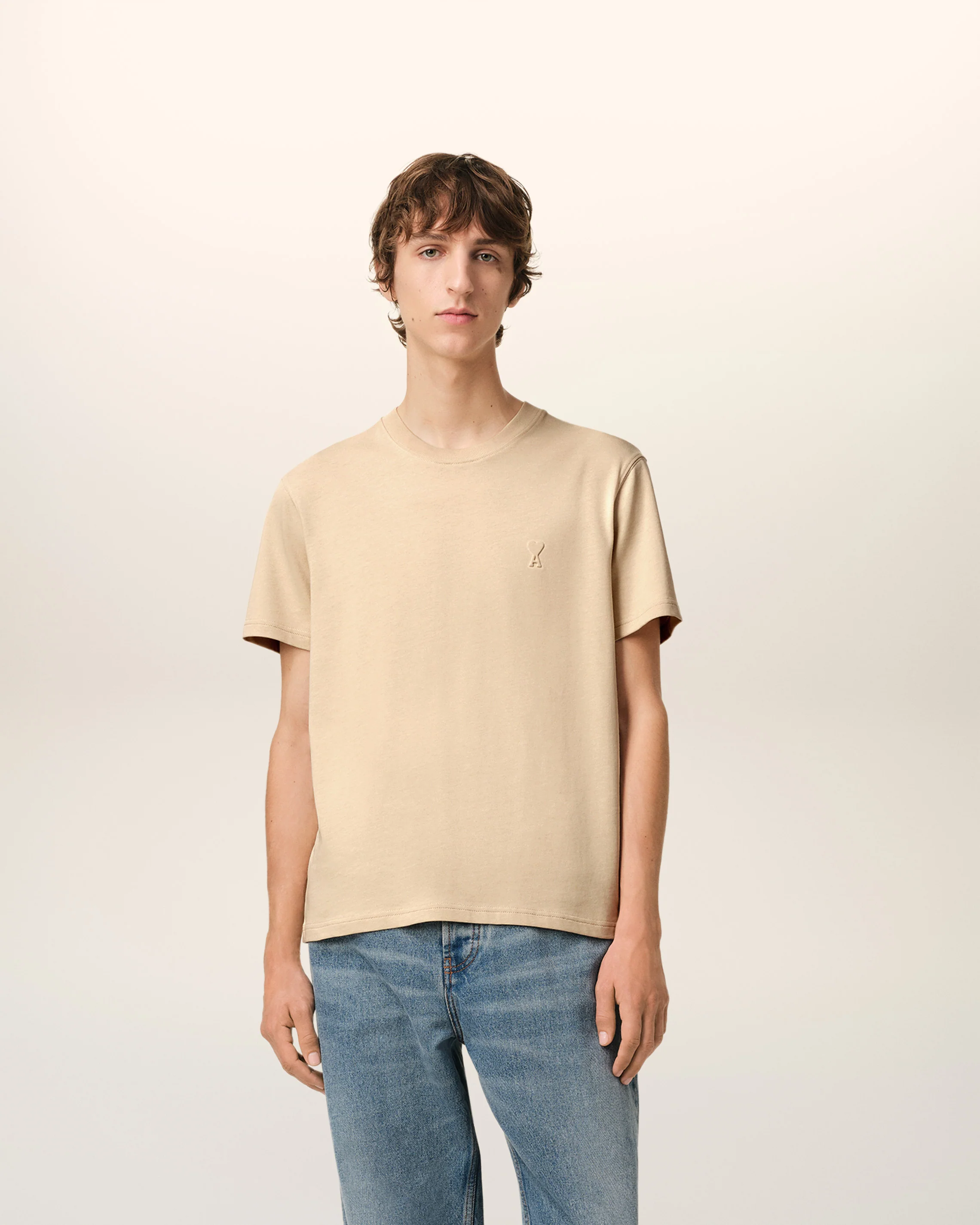Beige Cotton Ami de Coeur T-Shirt