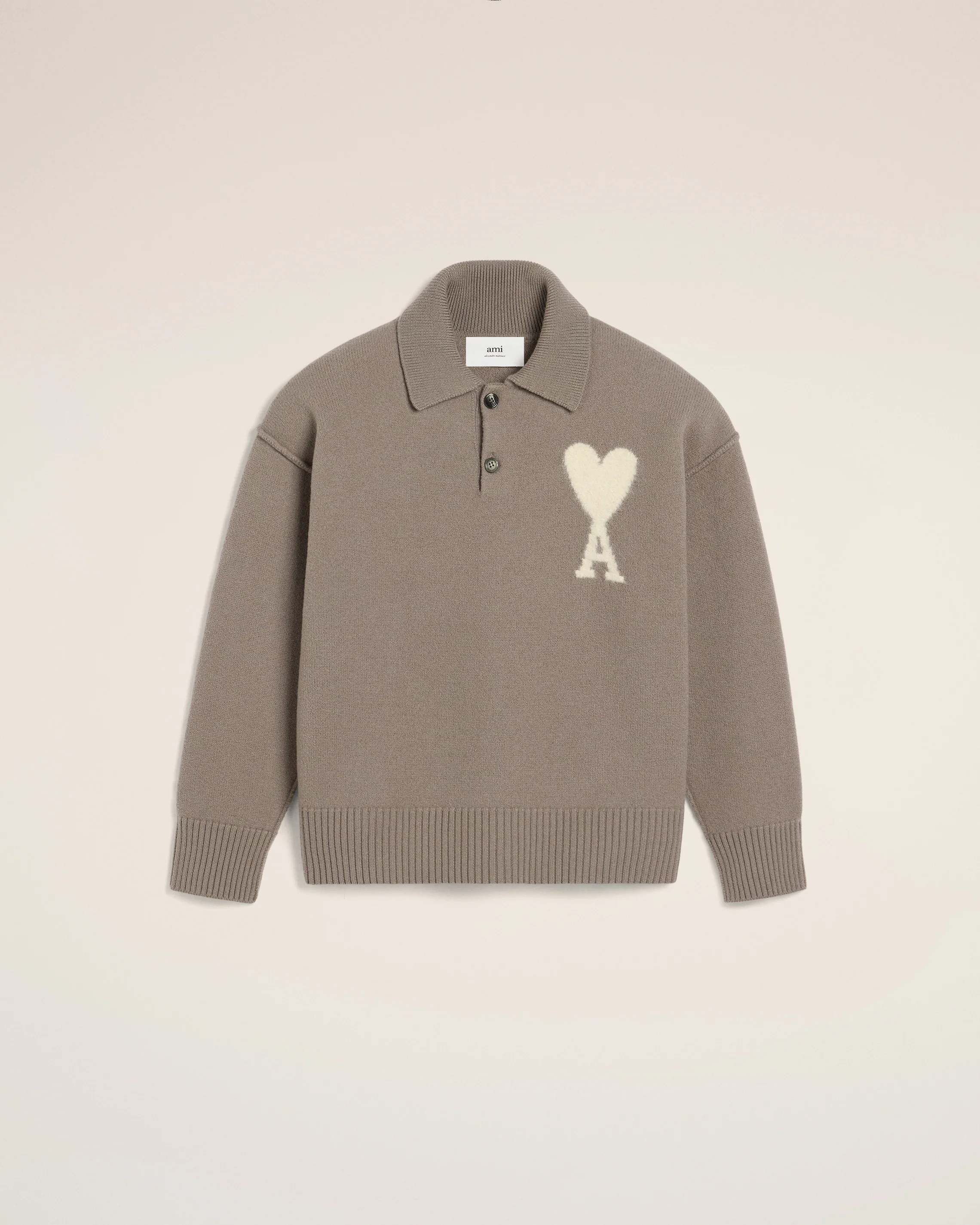 Taupe Wool Ami de Coeur Polo