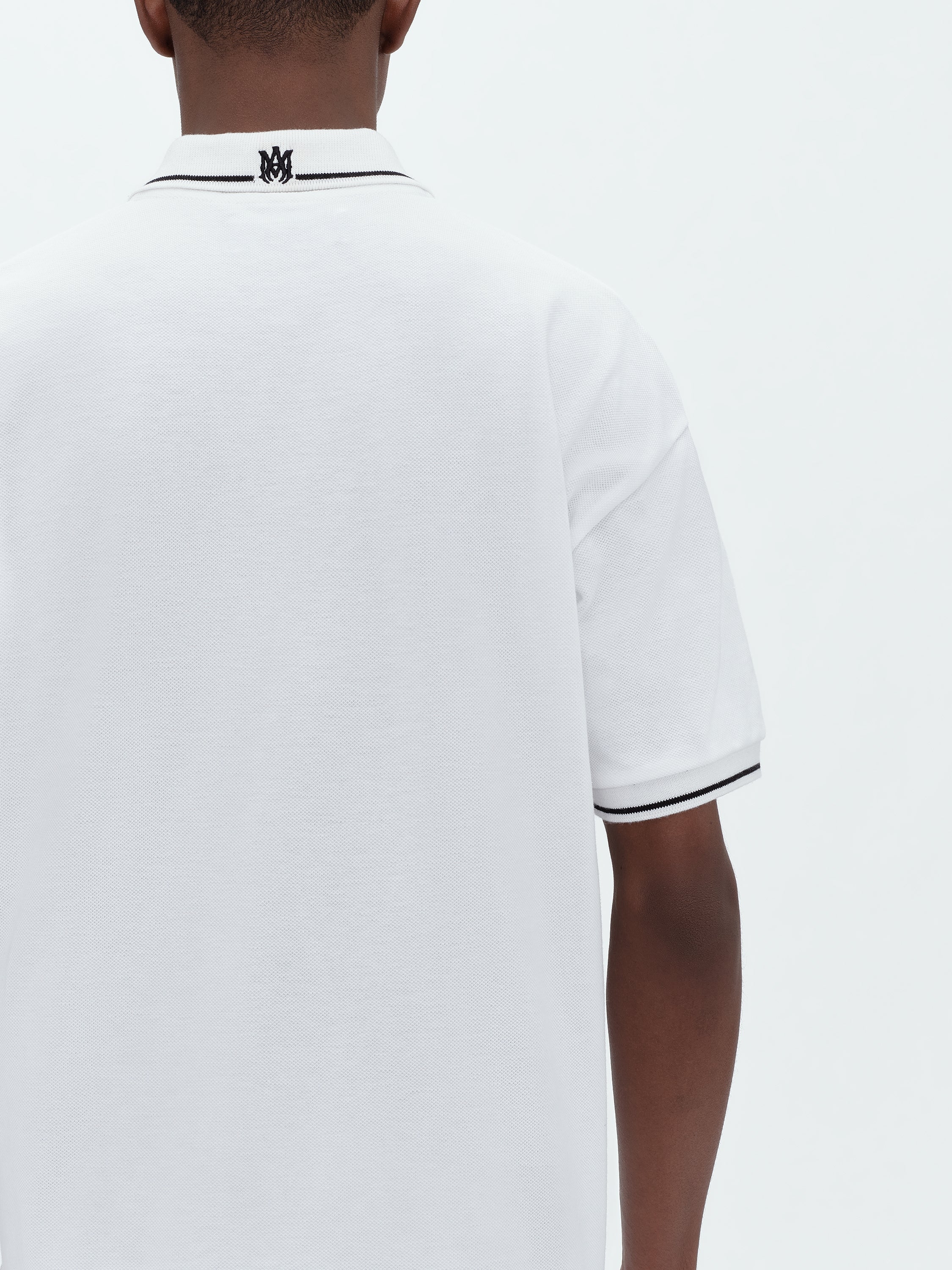 AMIRI ARTS DISTRICT PIQUE POLO - WHITE