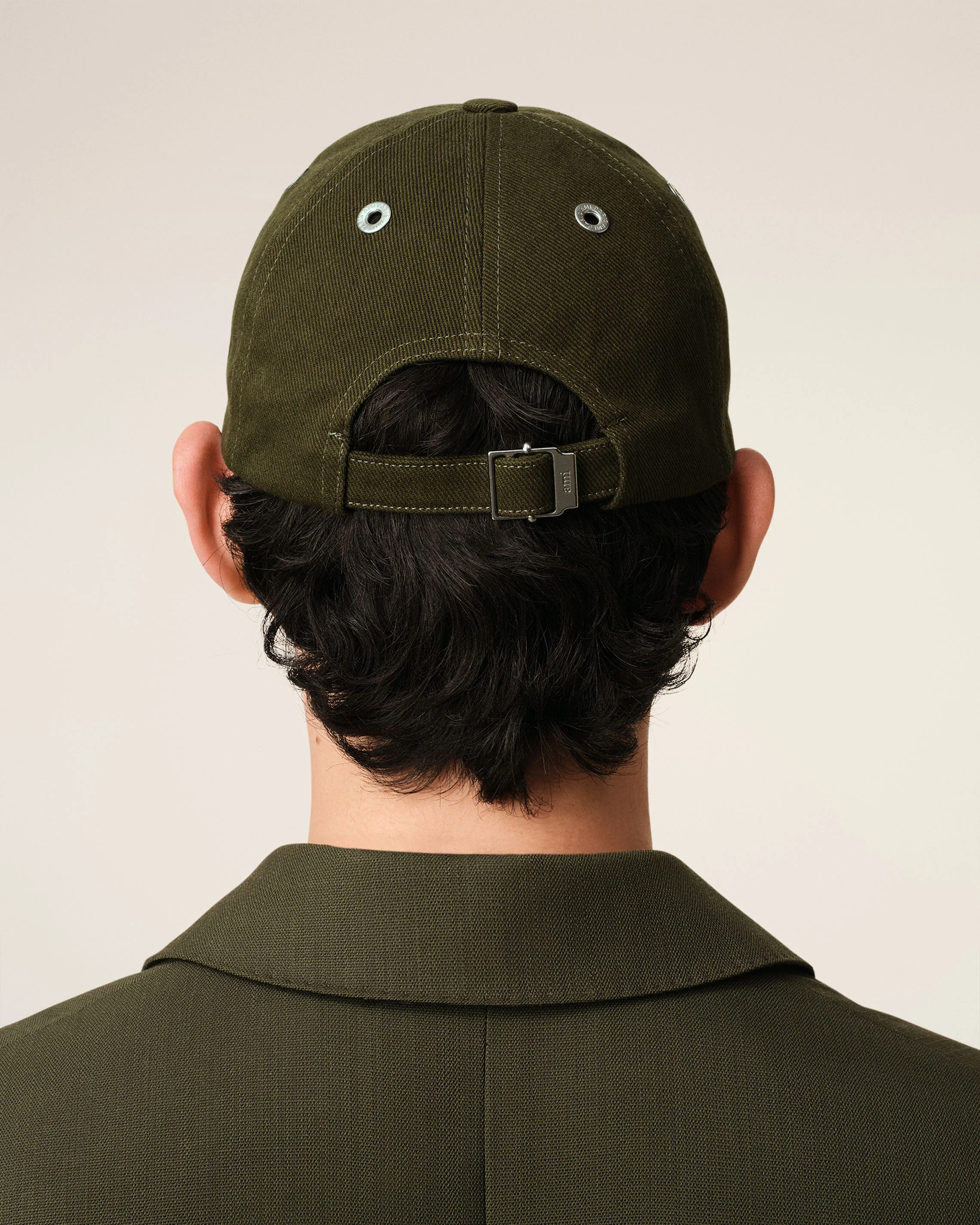Green Cotton Embossed Ami de Coeur Cap