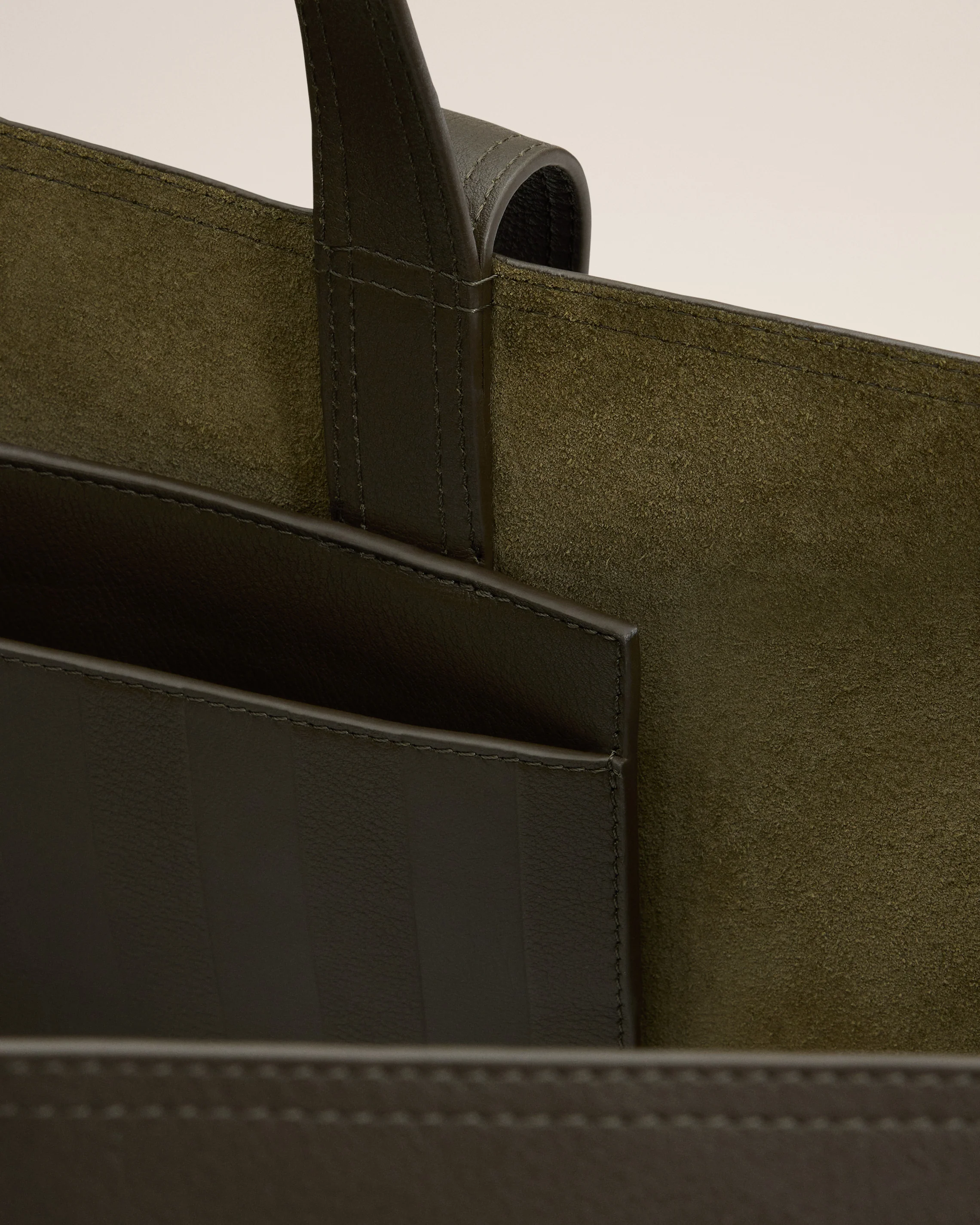 Green Leather Midi Maxi Tote Bag