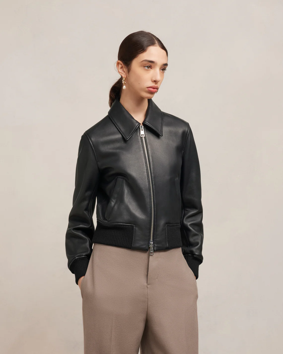 Zipped Leather Jacket