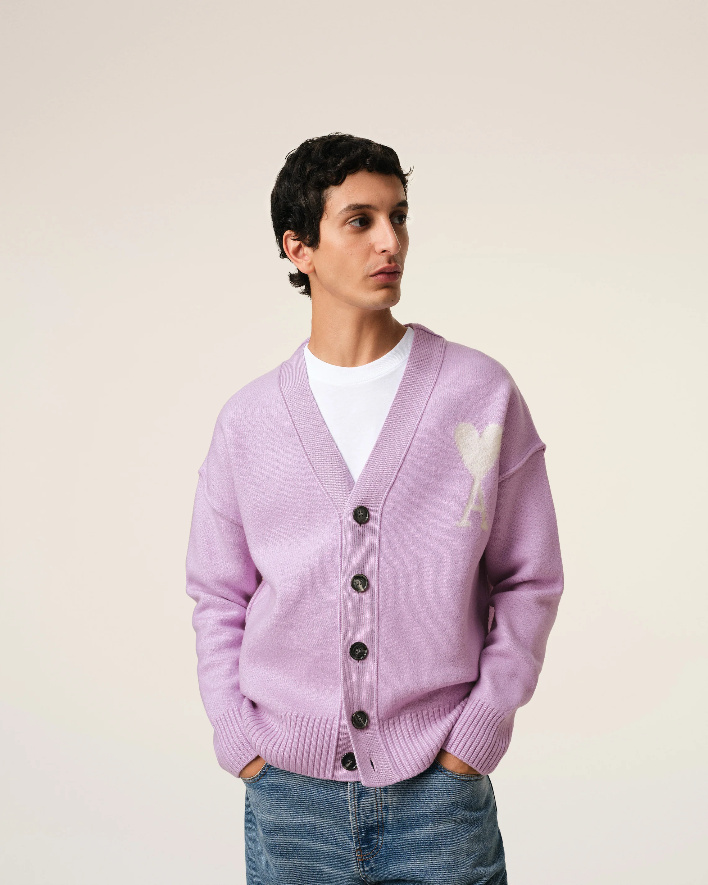 Purple Wool Ami de Coeur Cardigan
