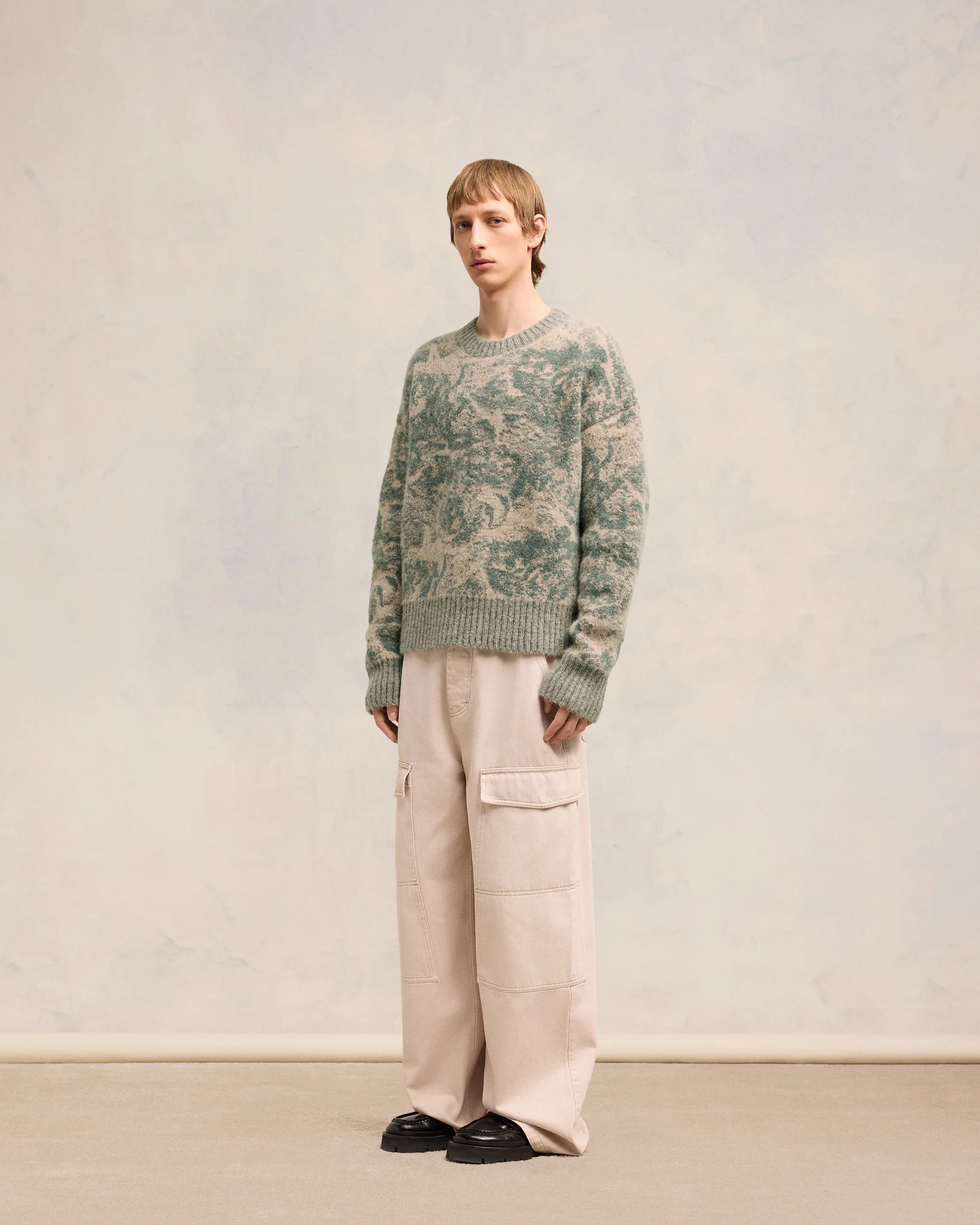 Alpaca Mohair Jacquard Crewneck