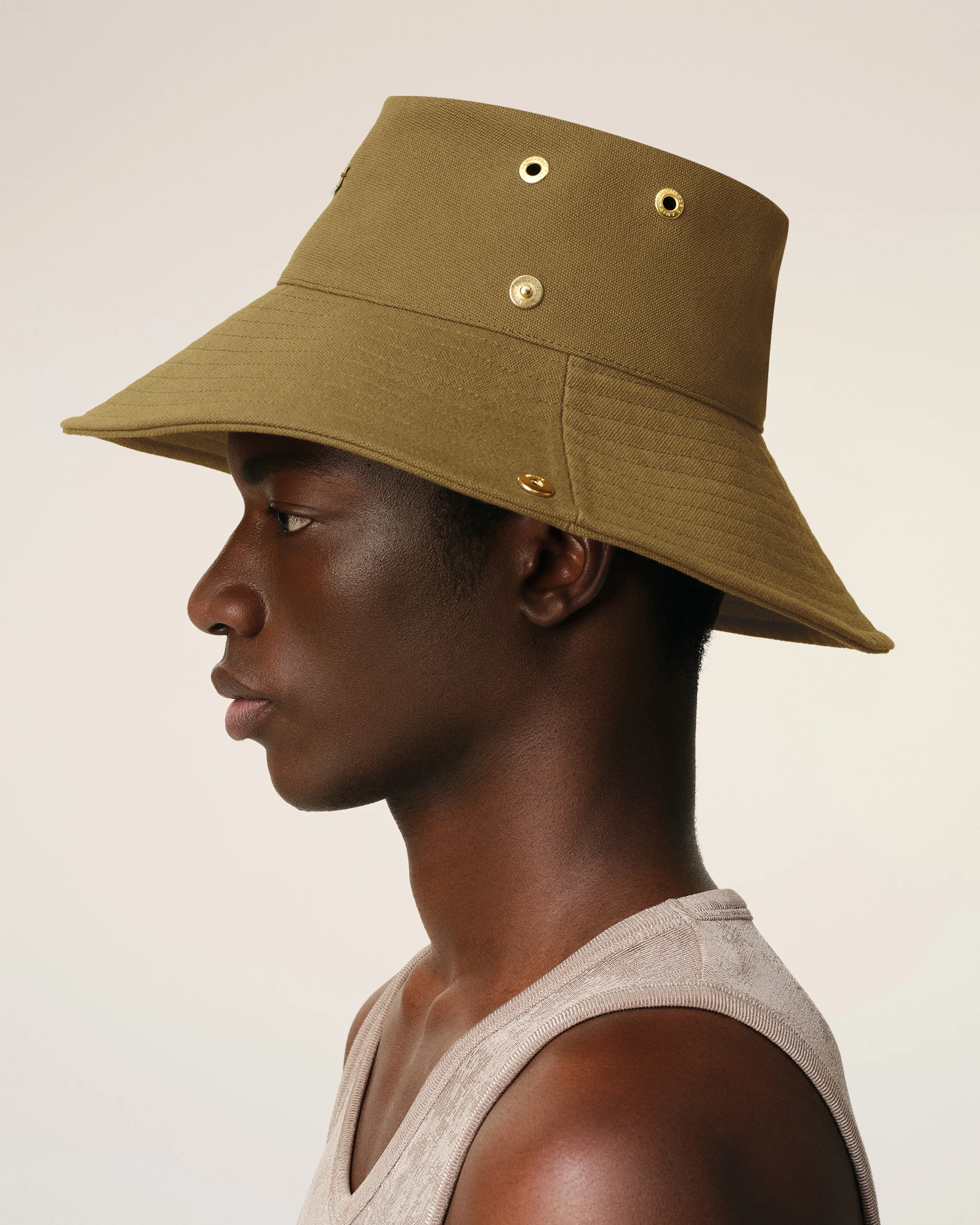 Khaki Cotton Ami de Coeur Plate Hat