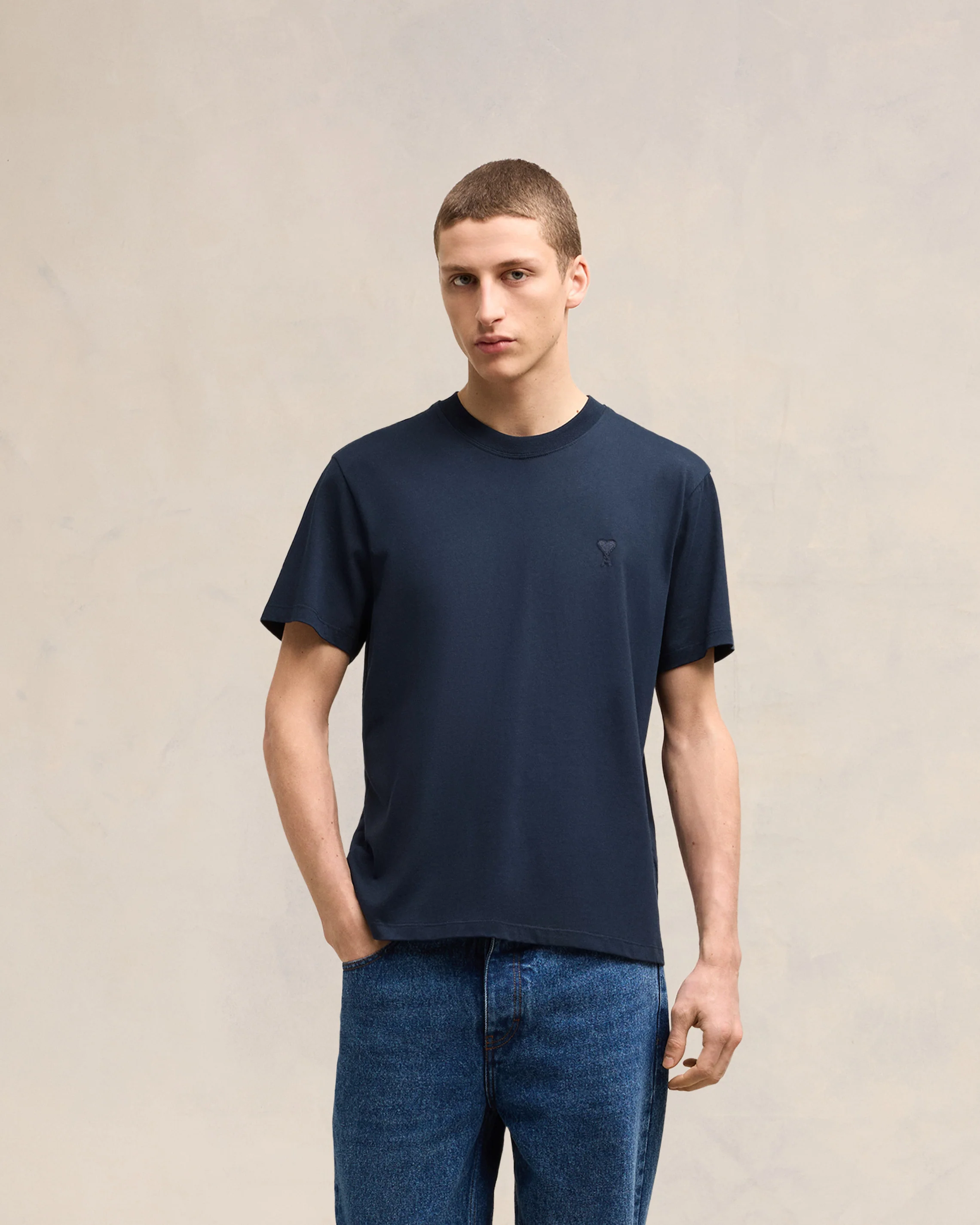 Navy Cotton Ami de Coeur T-Shirt