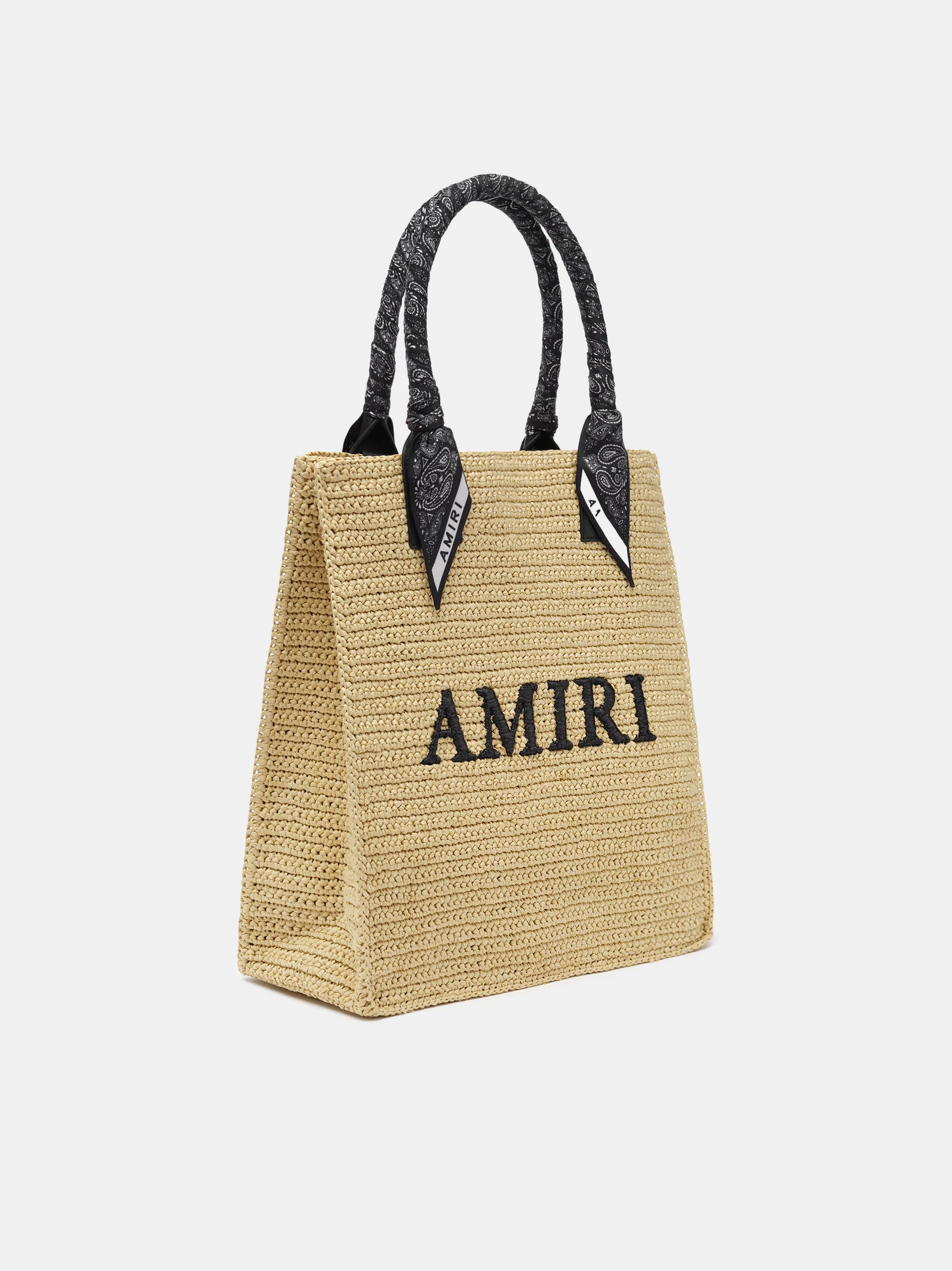 AMIRI RAFFIA TOTE - Black