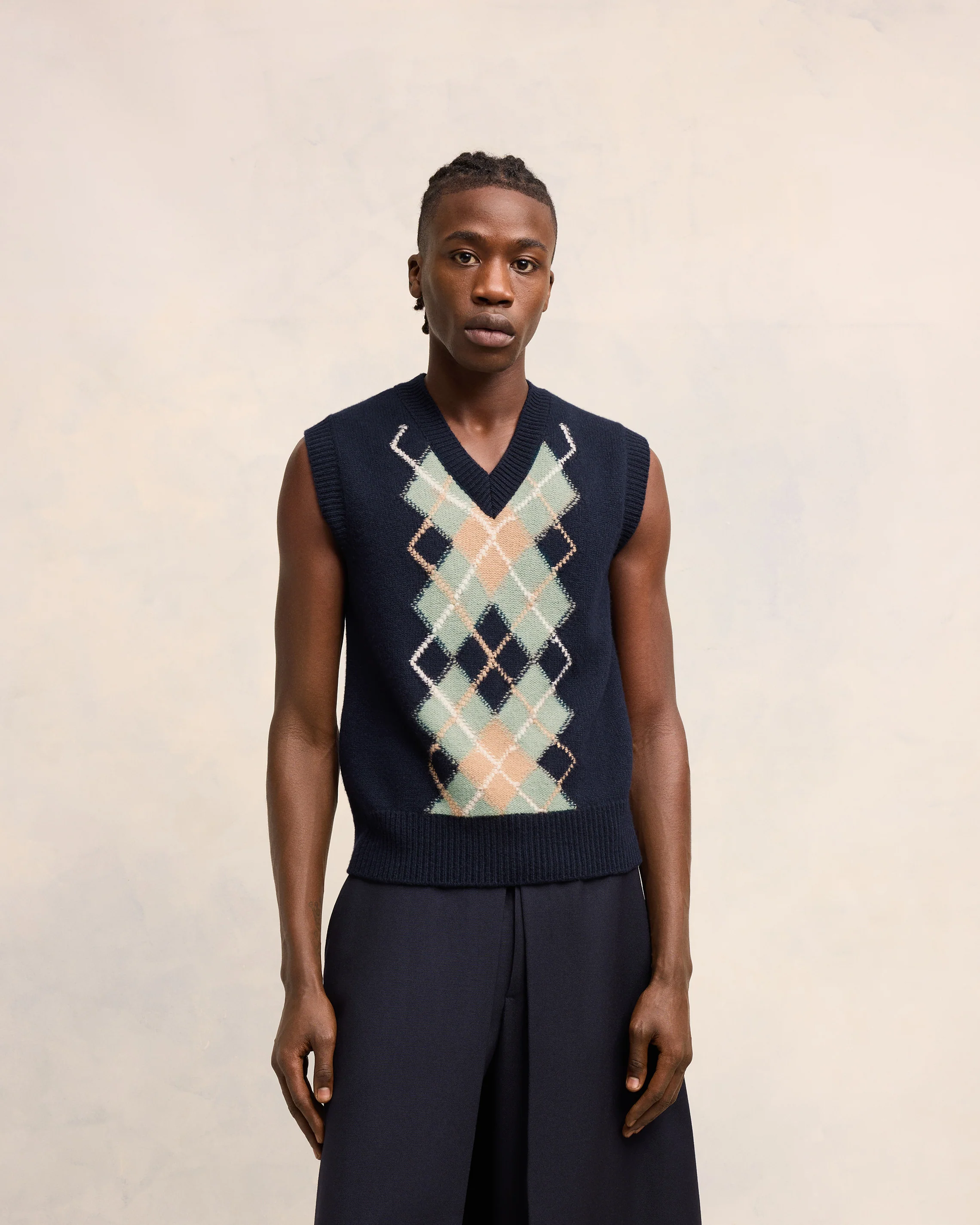 Argyle Sleeveless Sweater