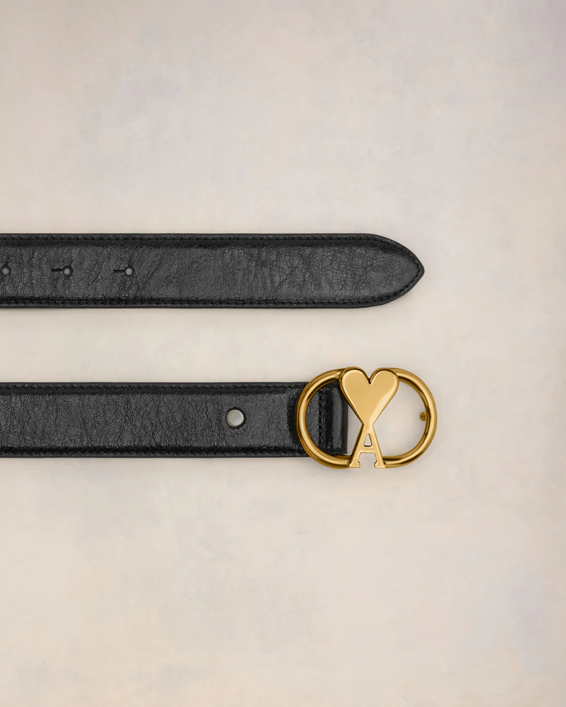 Black Leather Ami de Coeur Belt