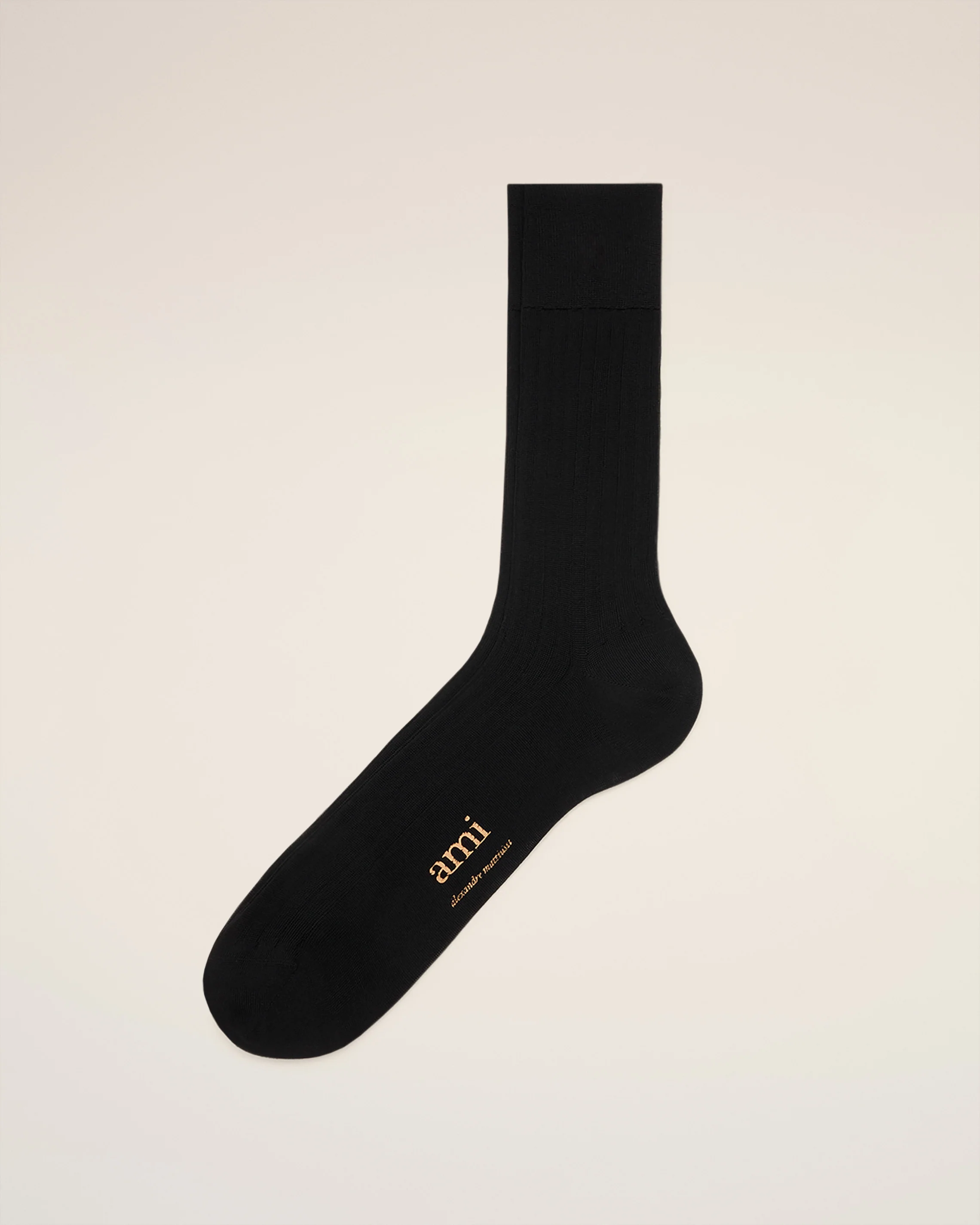 Black Cotton Ami de Coeur Plate Socks