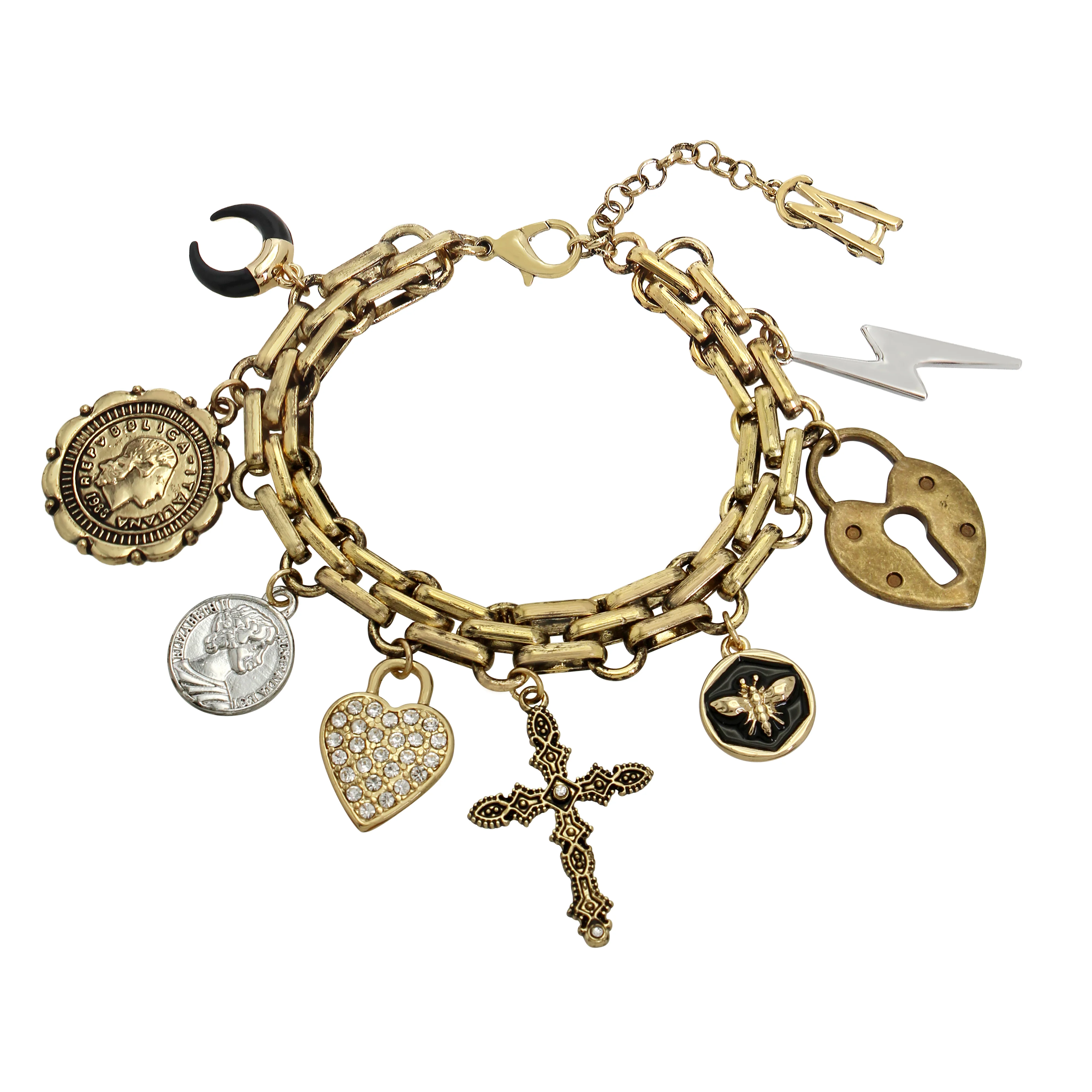 CHUNKY CHARM BRACELET GOLD