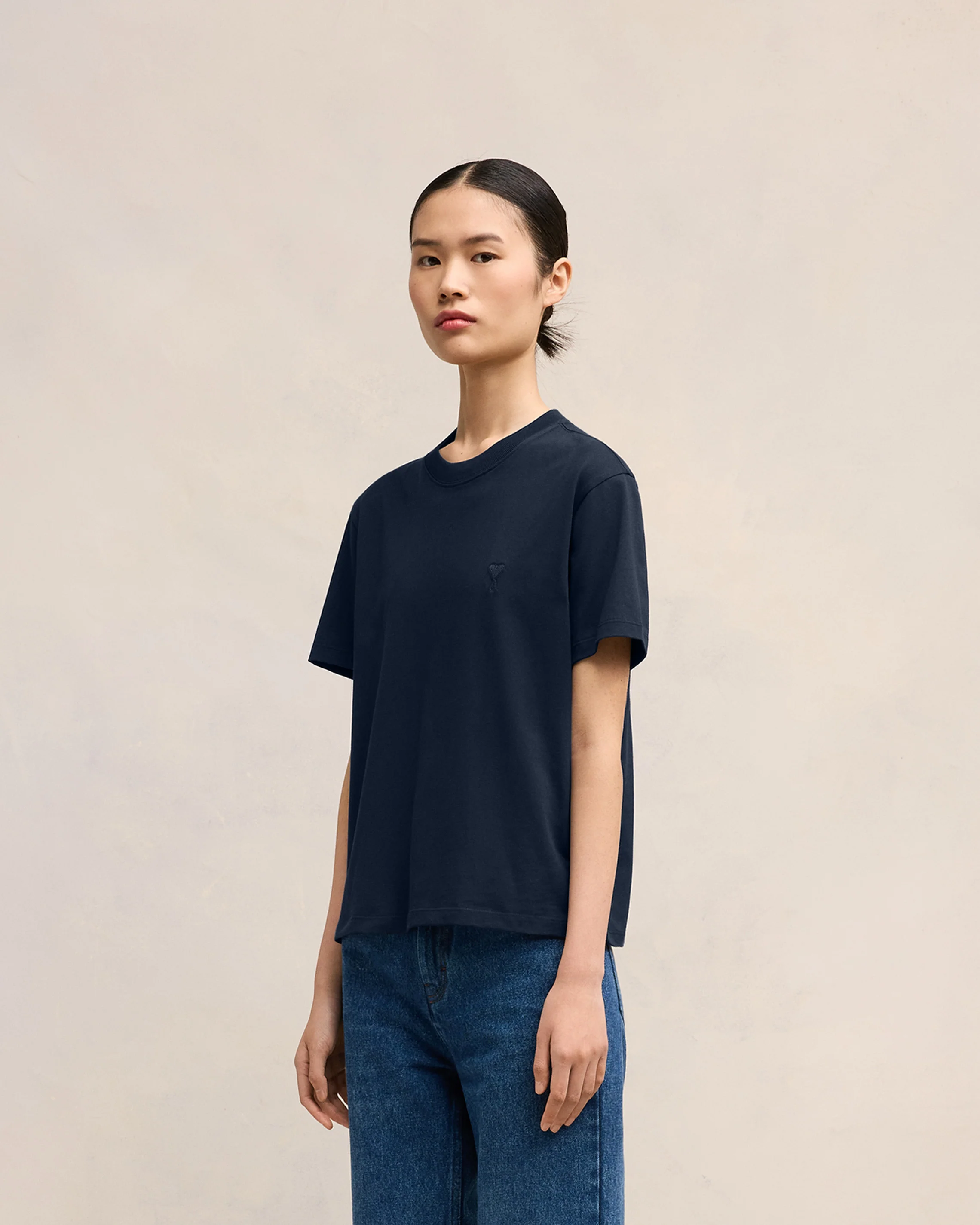 Navy Cotton Ami de Coeur T-Shirt