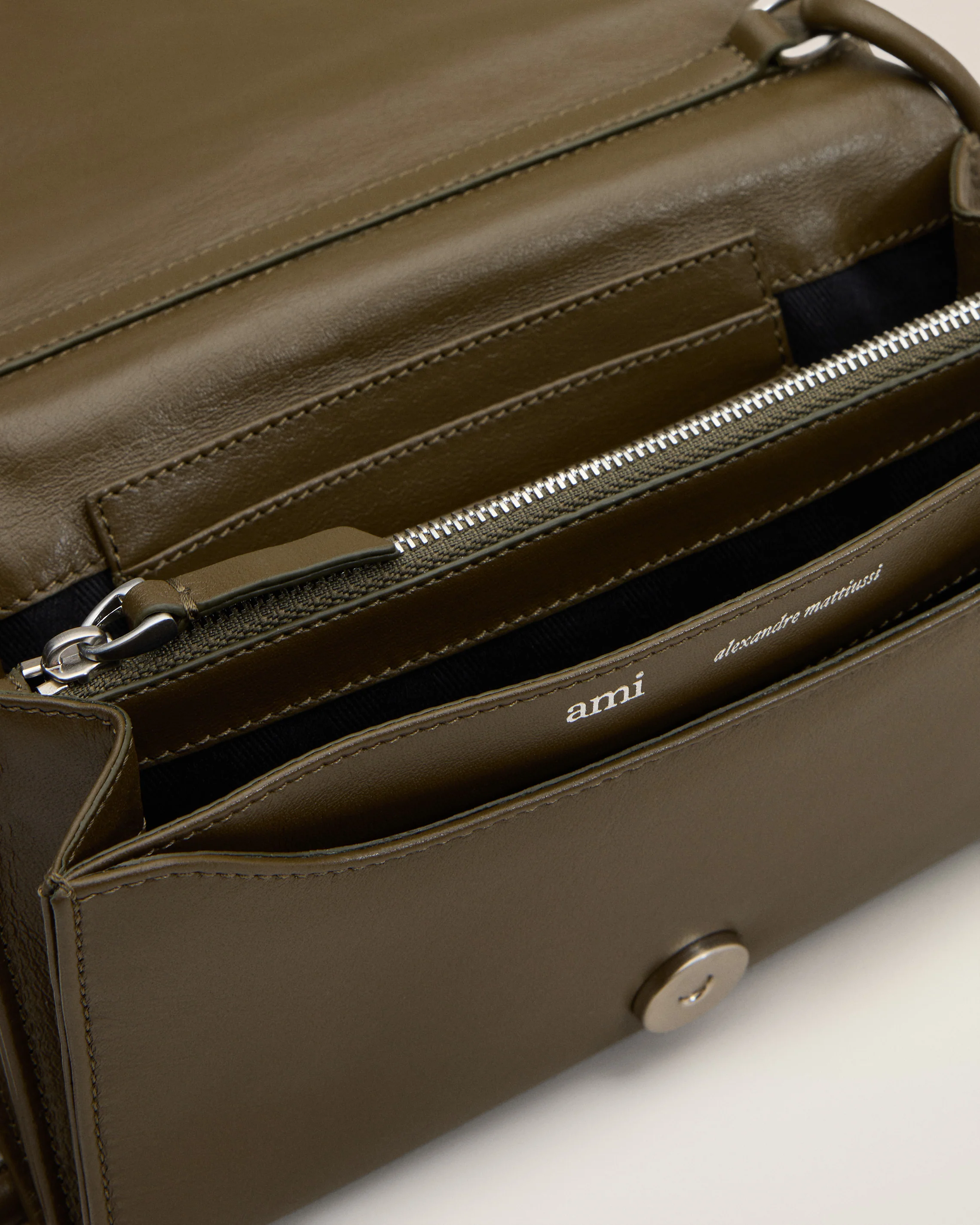 Khaki Leather Voulez-Vous Wallet Strap